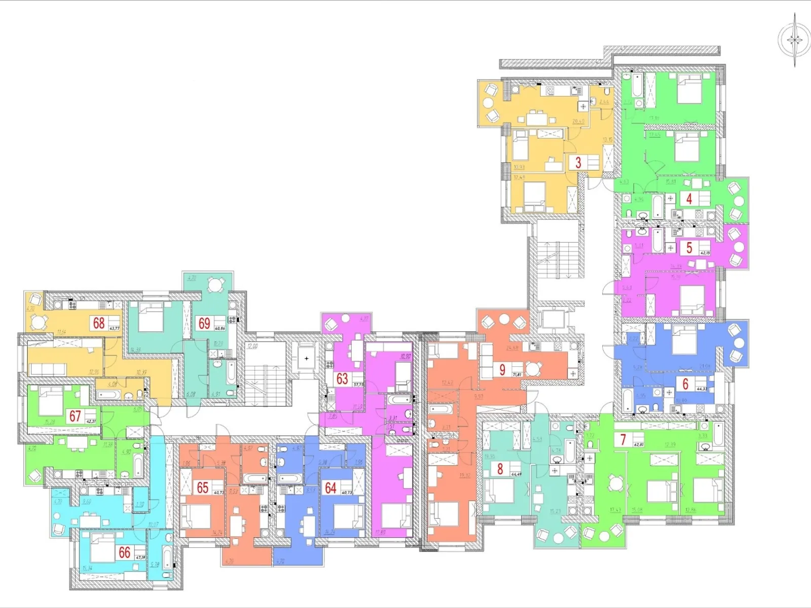 Продается 2-комнатная квартира 59 кв. м в Петрикове, ул. Шептицкого, 101Б - фото 1