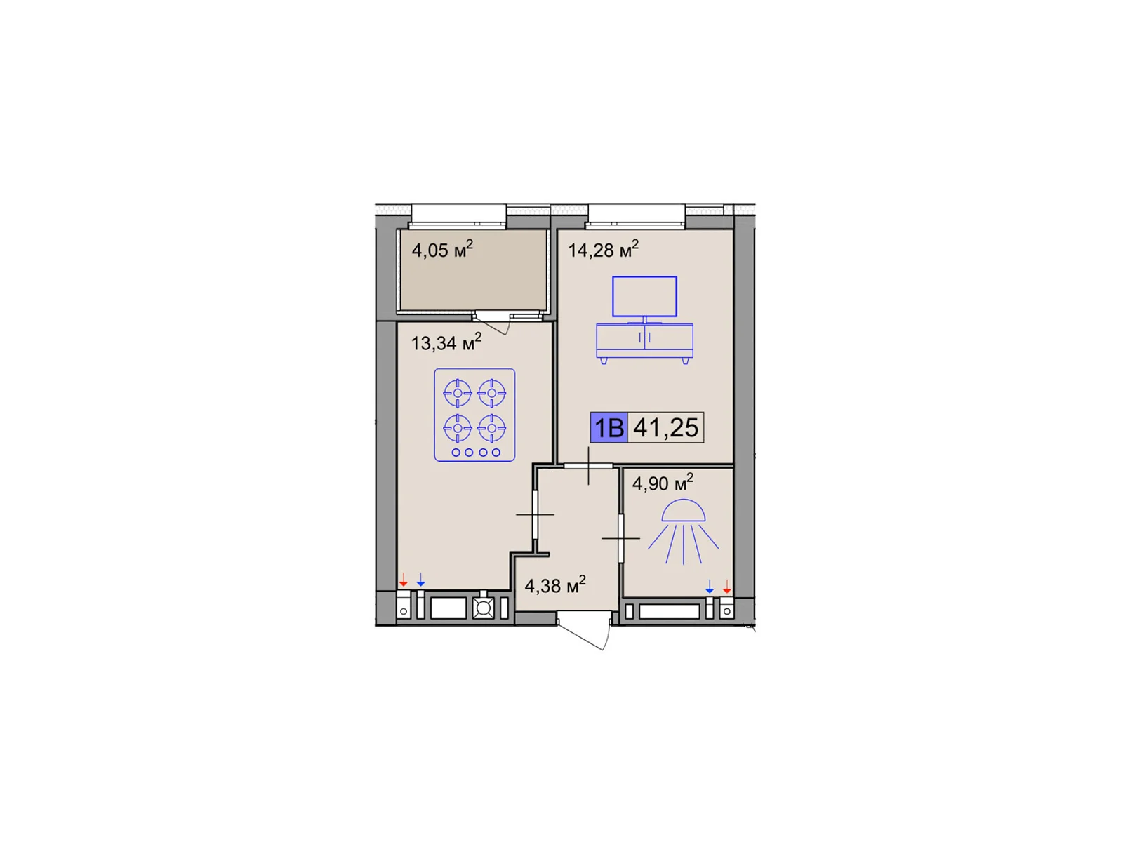 Продается 1-комнатная квартира 41.25 кв. м в Черкассах, ул. Маламужа Александра, 31 - фото 1