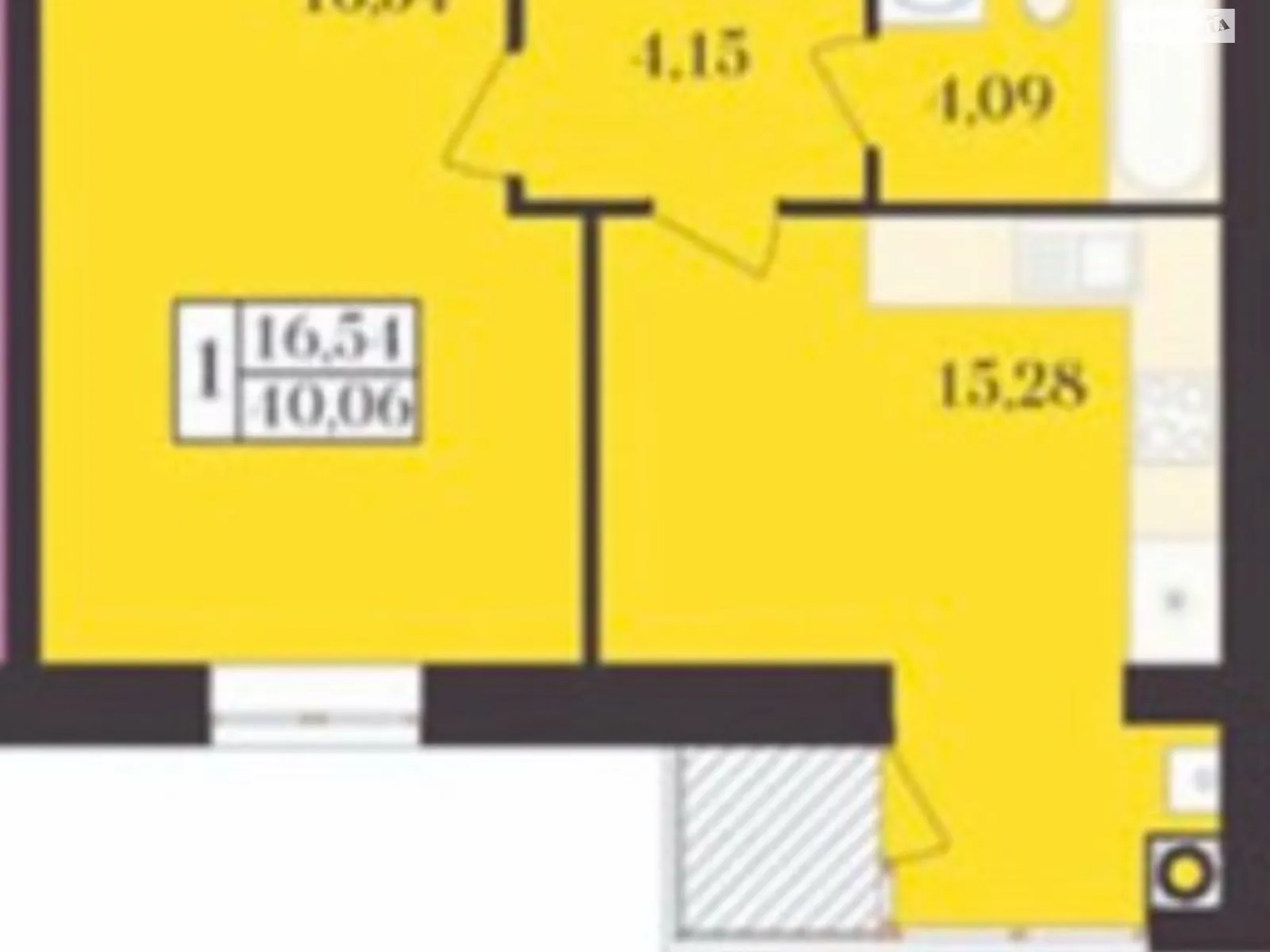 Продается 1-комнатная квартира 40.06 кв. м в Хмельницком, Старокостянтиновское шоссе, 2/1Л - фото 1