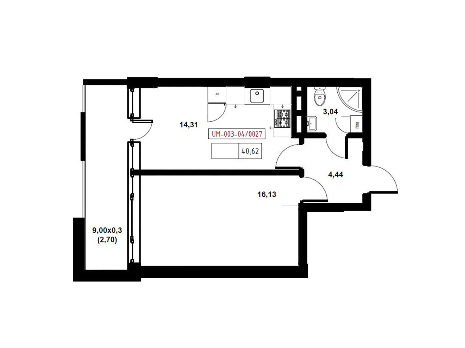 Продается 1-комнатная квартира 40.62 кв. м в Авангарде, ул. Василия Спрейса, 1 - фото 1