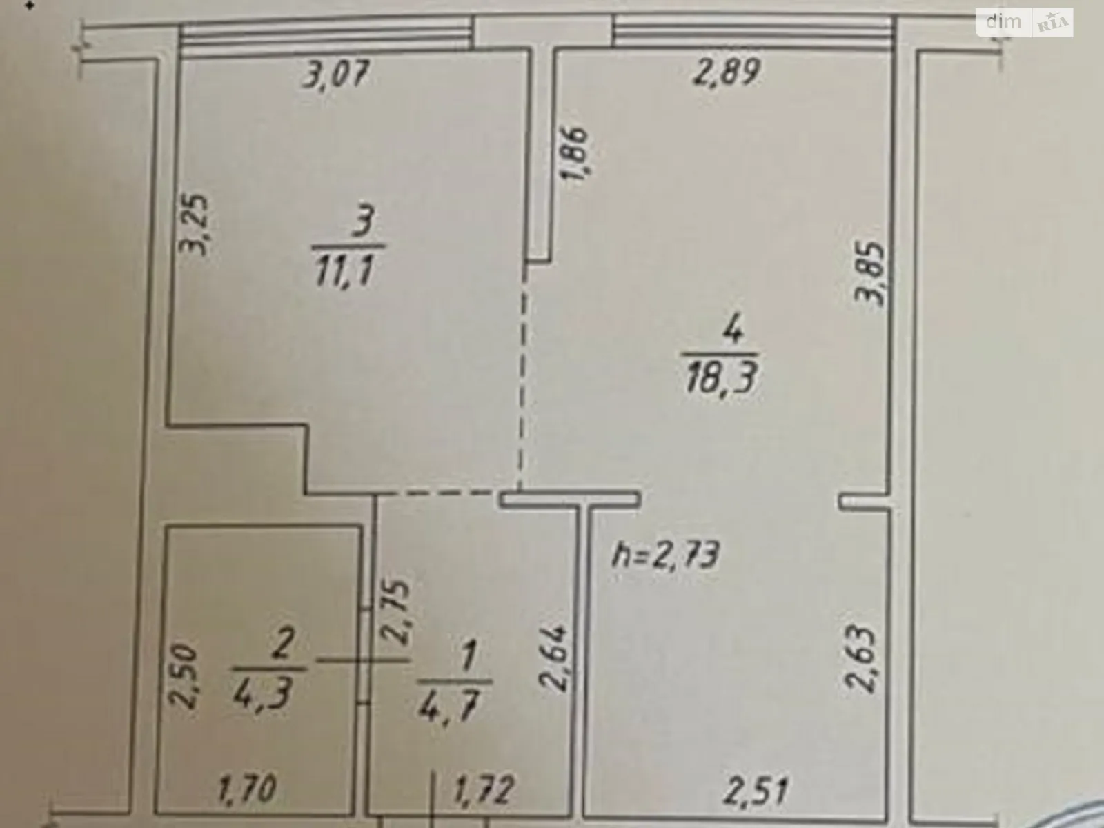 Продается 1-комнатная квартира 38.4 кв. м в Одессе, ул. Бассейная, 6А - фото 1