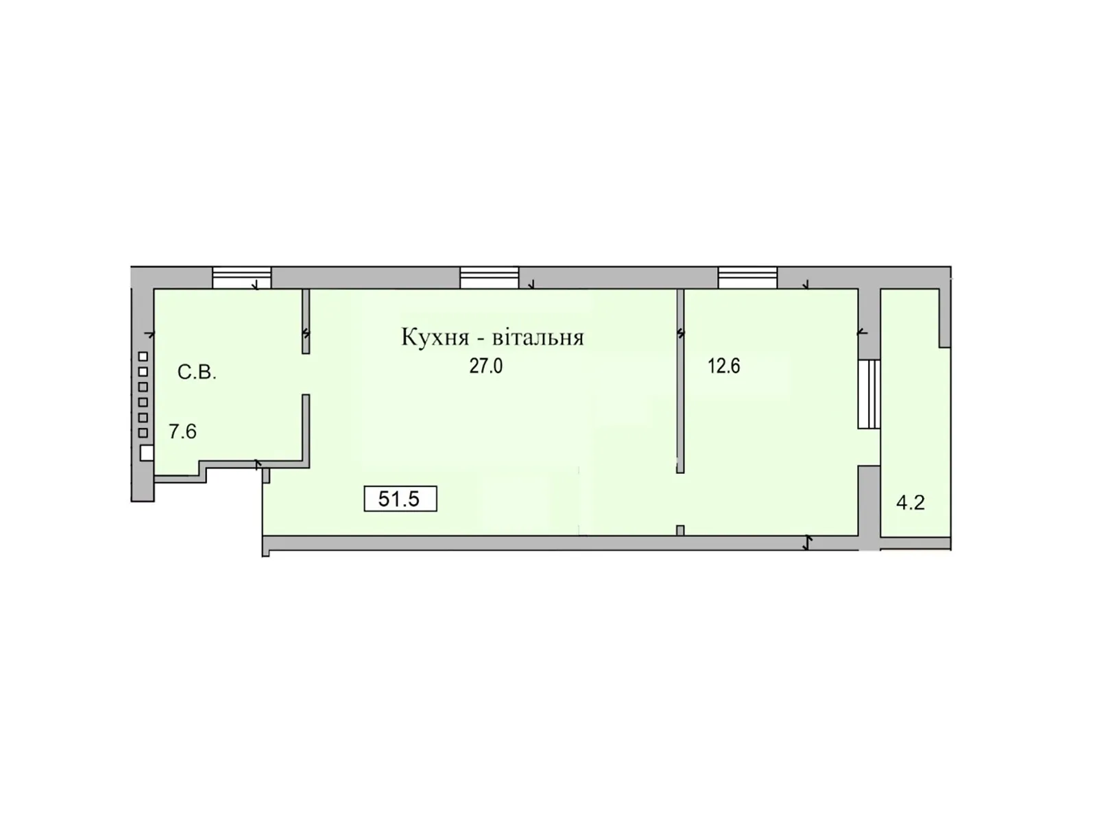 Продається 1-кімнатна квартира 51.7 кв. м у Петрикові, вул. Лесі Українки - фото 1