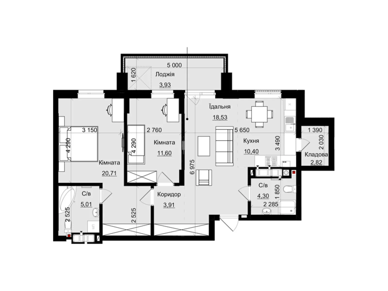 Продается 2-комнатная квартира 81.21 кв. м в Львове, ул. Пасечная, 154 - фото 1