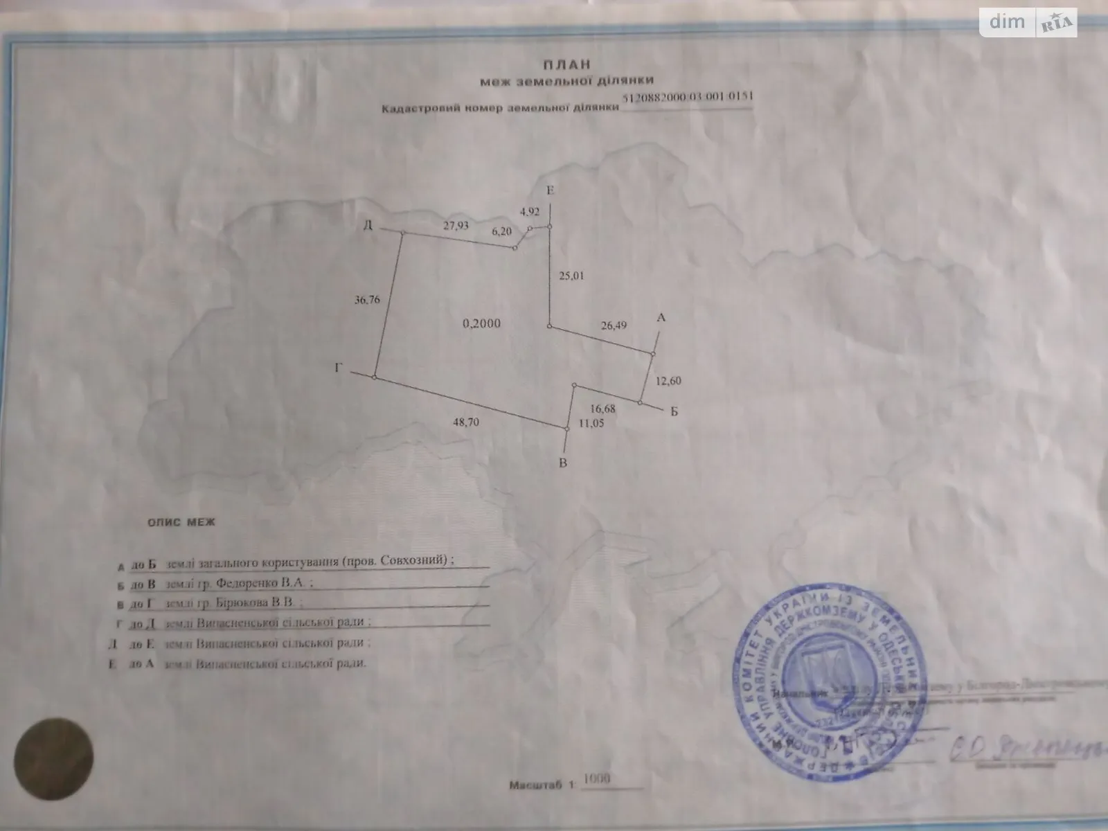 Продається земельна ділянка 20 соток у Одеській області, цена: 6000 $ - фото 1