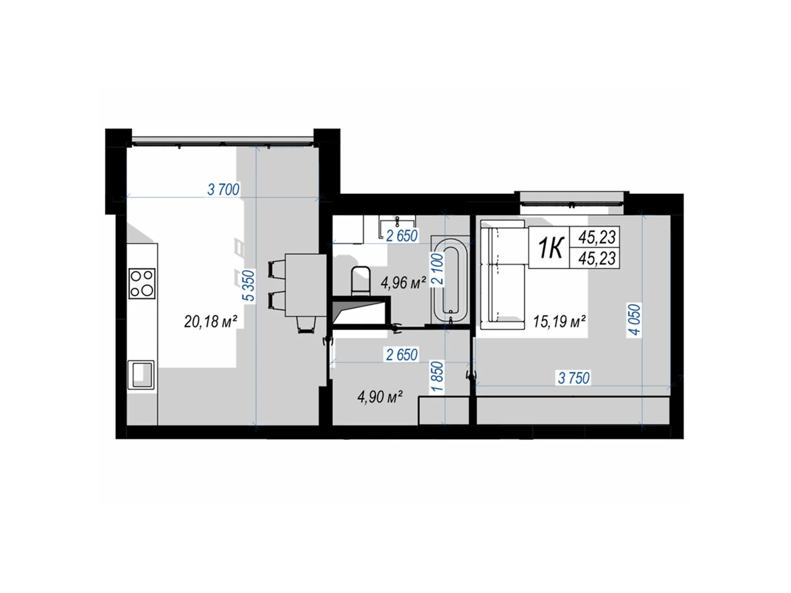 Продается 1-комнатная квартира 45 кв. м в Ивано-Франковске, ул. Химиков, 92 - фото 1