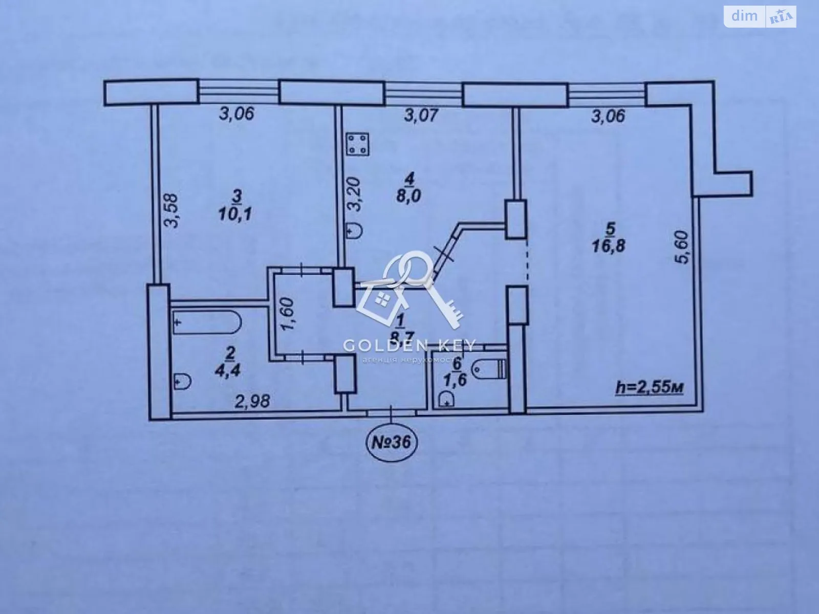 Продается 2-комнатная квартира 49.6 кв. м в Кривом Роге, Днепропетровское шоссе, 28 - фото 1