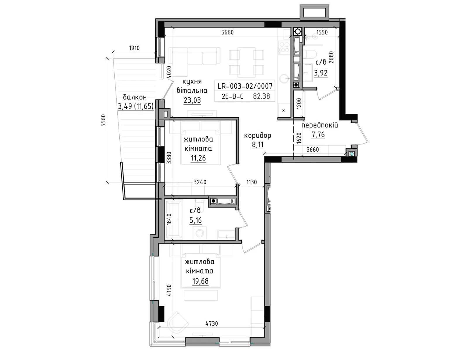 Продается 3-комнатная квартира 82.38 кв. м в Ужгороде, ул. Василия Гаджеги(Радищева), 1 - фото 1