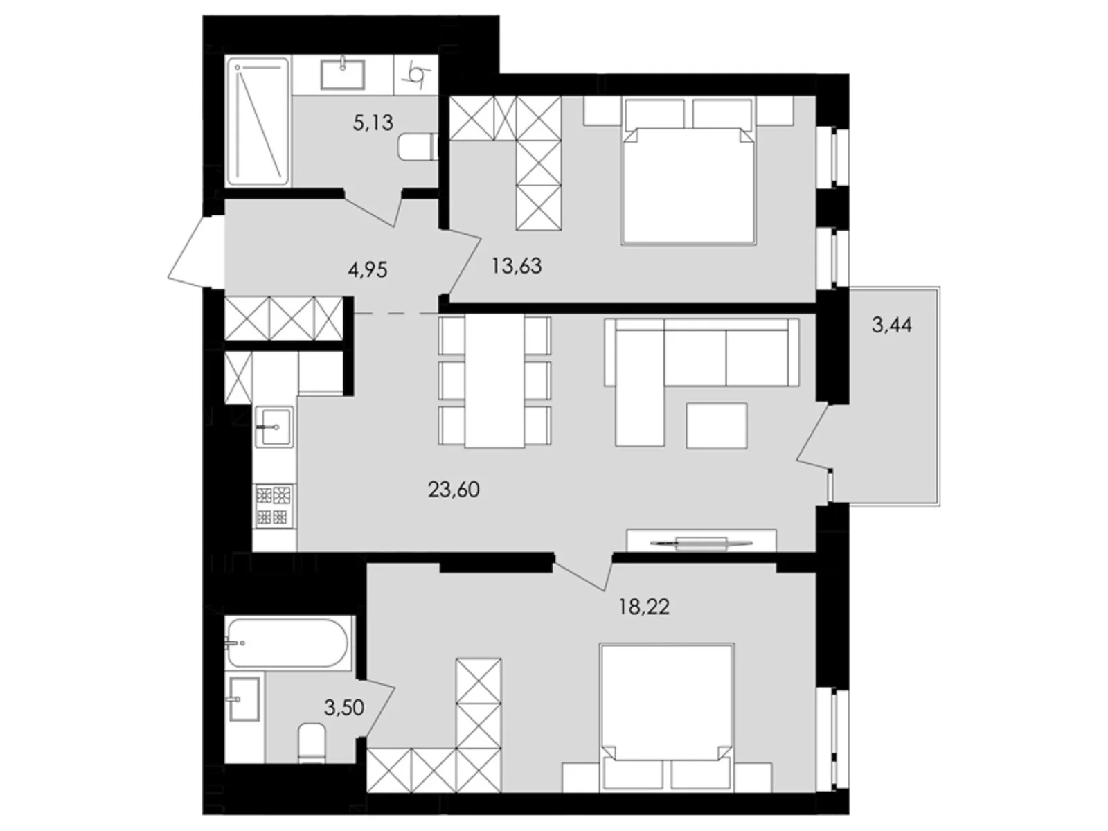 Продается 2-комнатная квартира 70.32 кв. м в Львове, цена: 146900 $ - фото 1