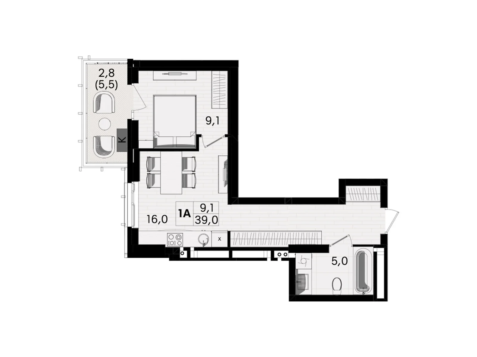 Продается 1-комнатная квартира 39 кв. м в Виннице, ул. Келецкая, 1 - фото 1