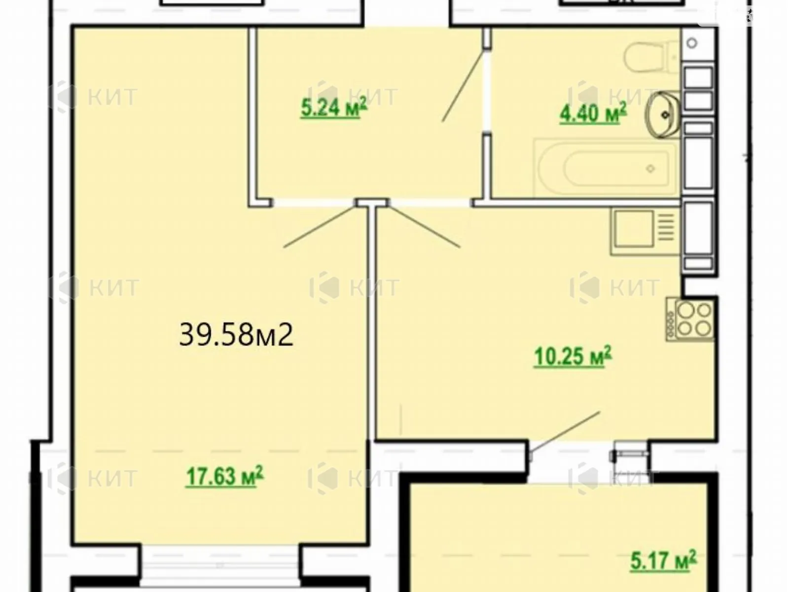 Продается 1-комнатная квартира 39.58 кв. м в Харькове, ул. Академика Барабашова, 20 - фото 1