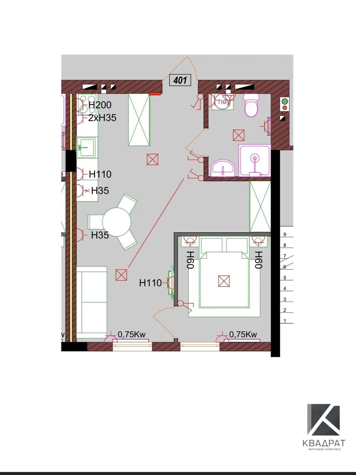 Продається 1-кімнатна квартира 33.4 кв. м у Минаї, вул. Августина Волошина - фото 1