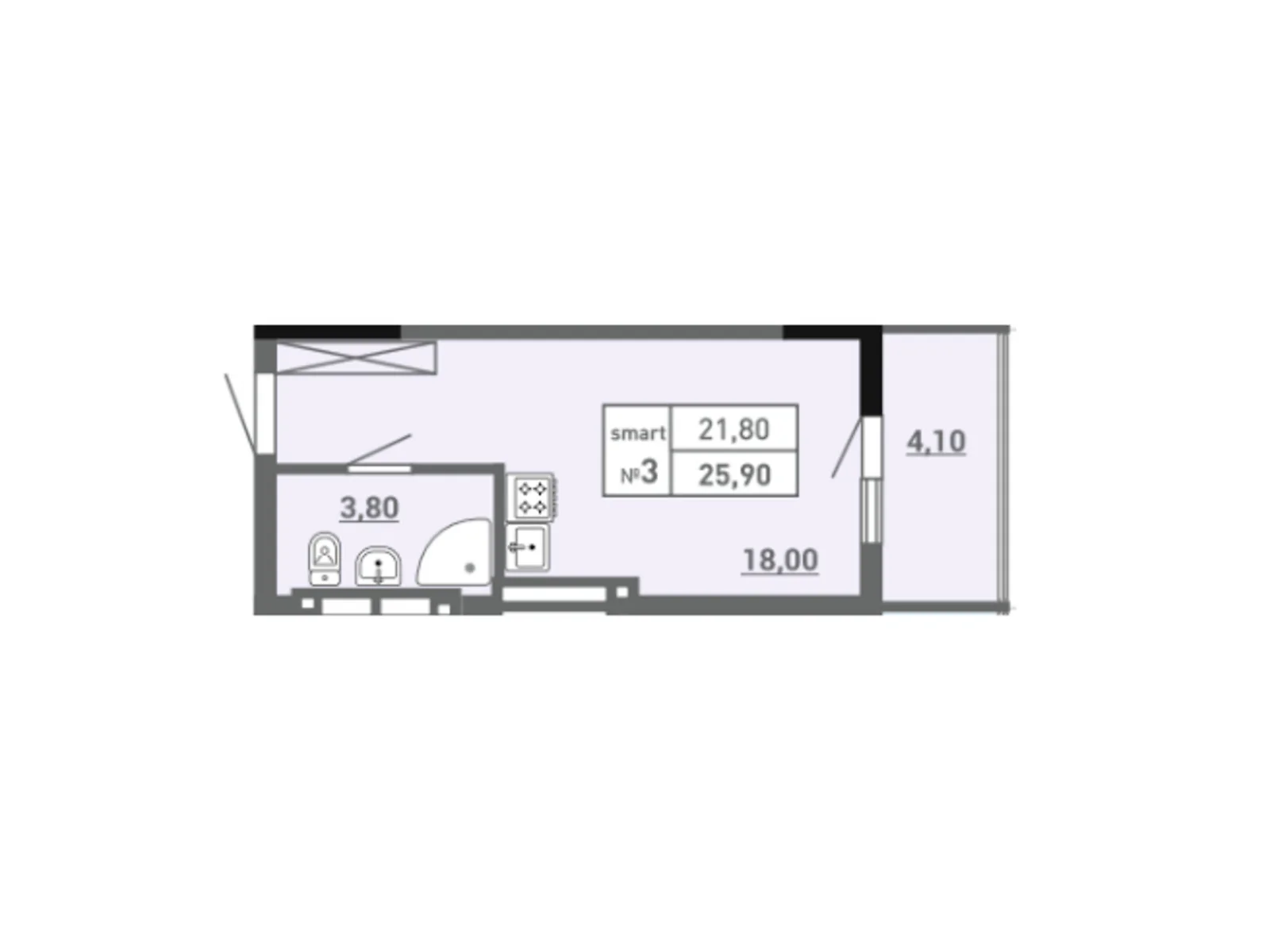 Продается 1-комнатная квартира 25.9 кв. м в Одессе, ул. Пишоновская, 22 - фото 1