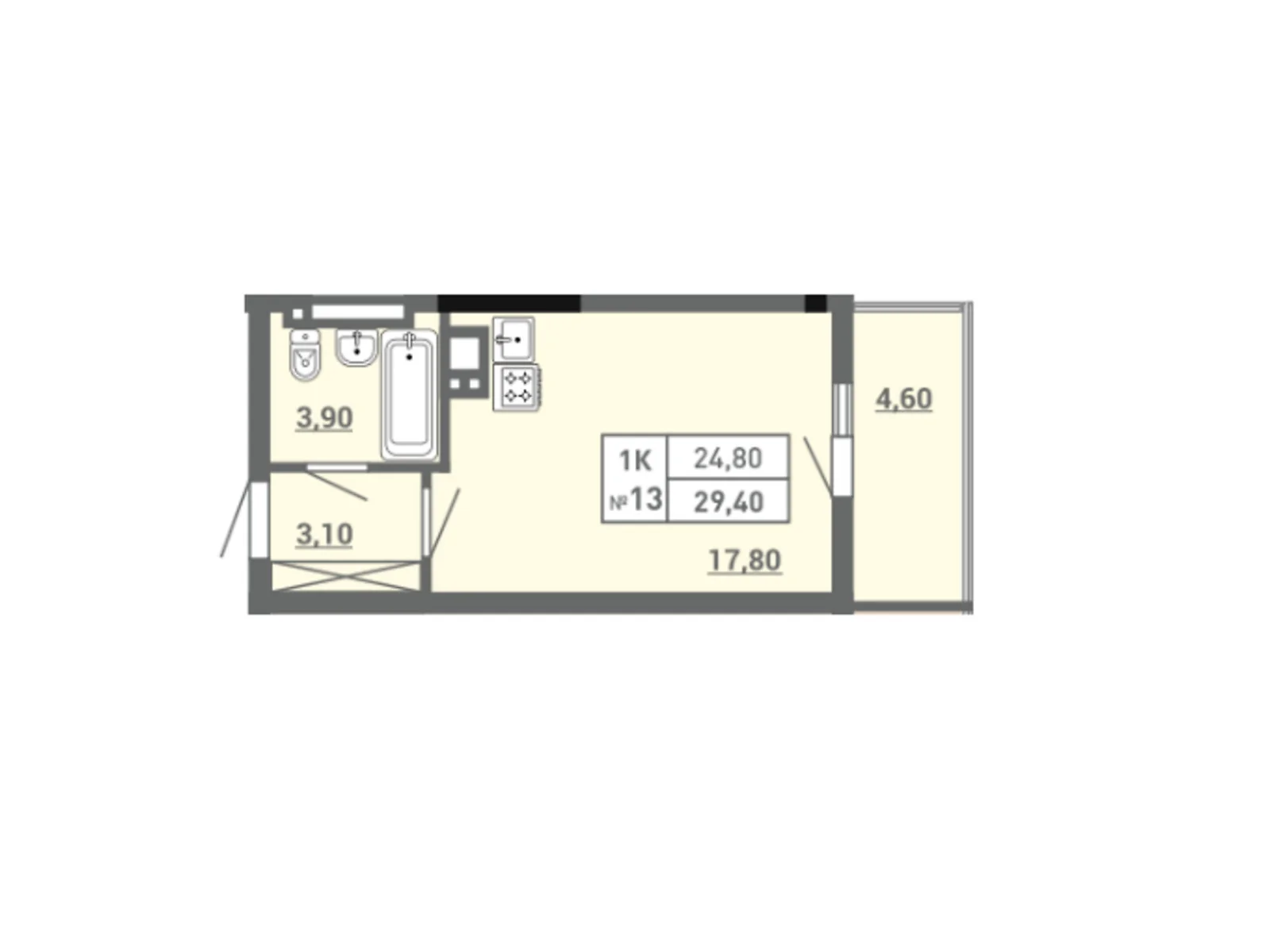 Продается 1-комнатная квартира 29.4 кв. м в Одессе, ул. Пишоновская, 22 - фото 1