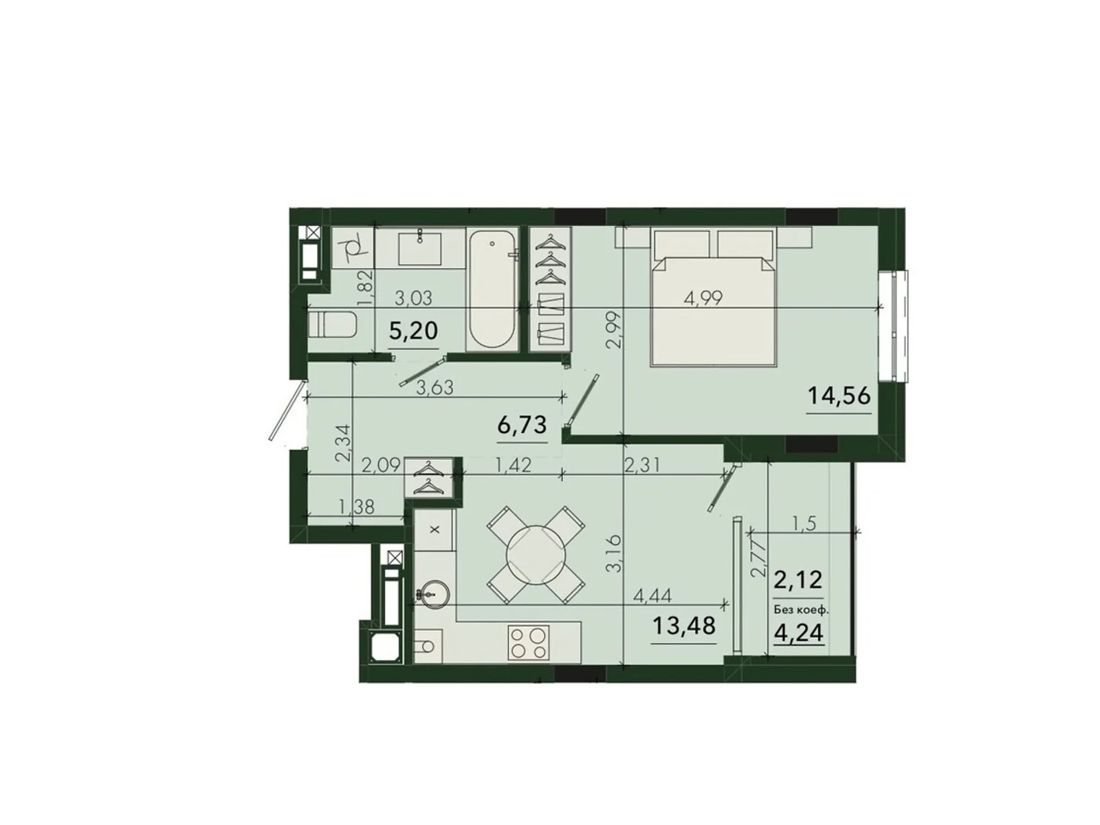 Продается 1-комнатная квартира 42.09 кв. м в Сокольниках, ул. Героев Крут - фото 1