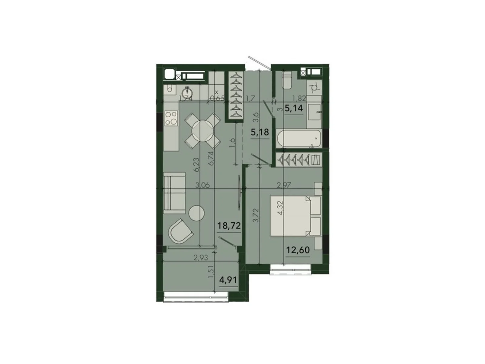 Продается 1-комнатная квартира 43.98 кв. м в Сокольниках, ул. Героев Крут - фото 1