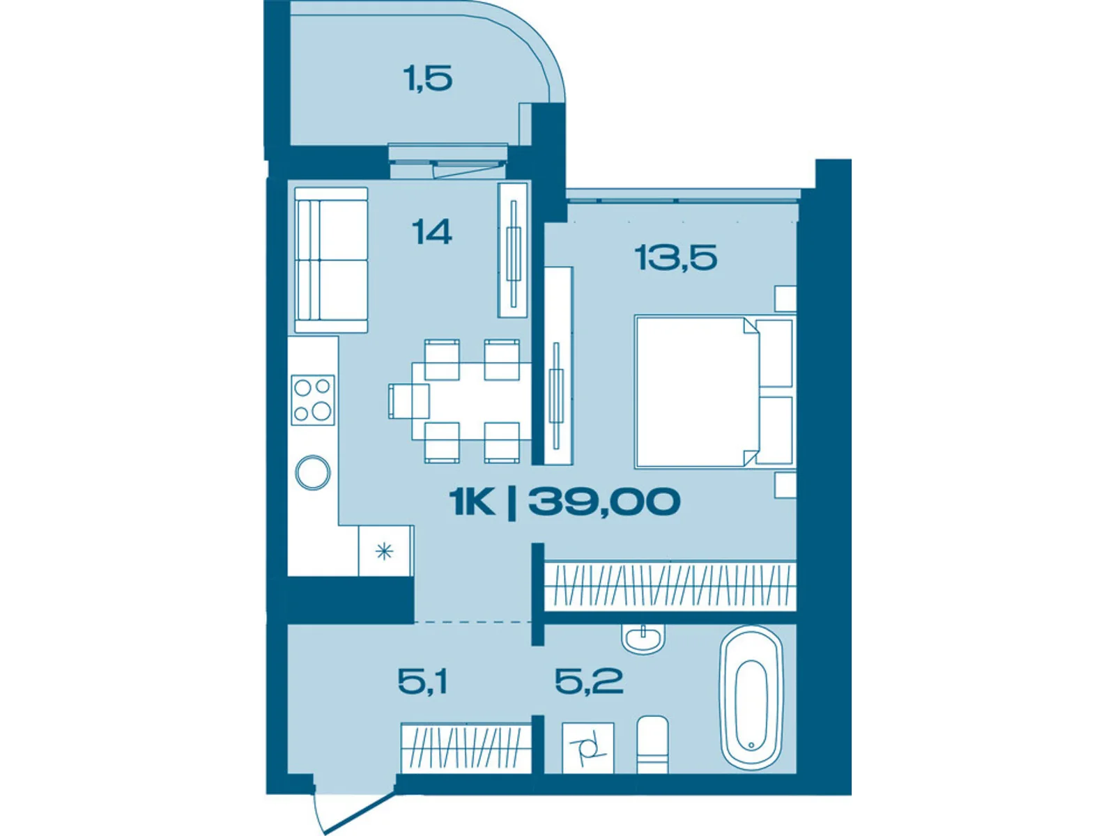 Продается 1-комнатная квартира 36.8 кв. м в Ивано-Франковске, ул. Коммунальная, 3 - фото 1