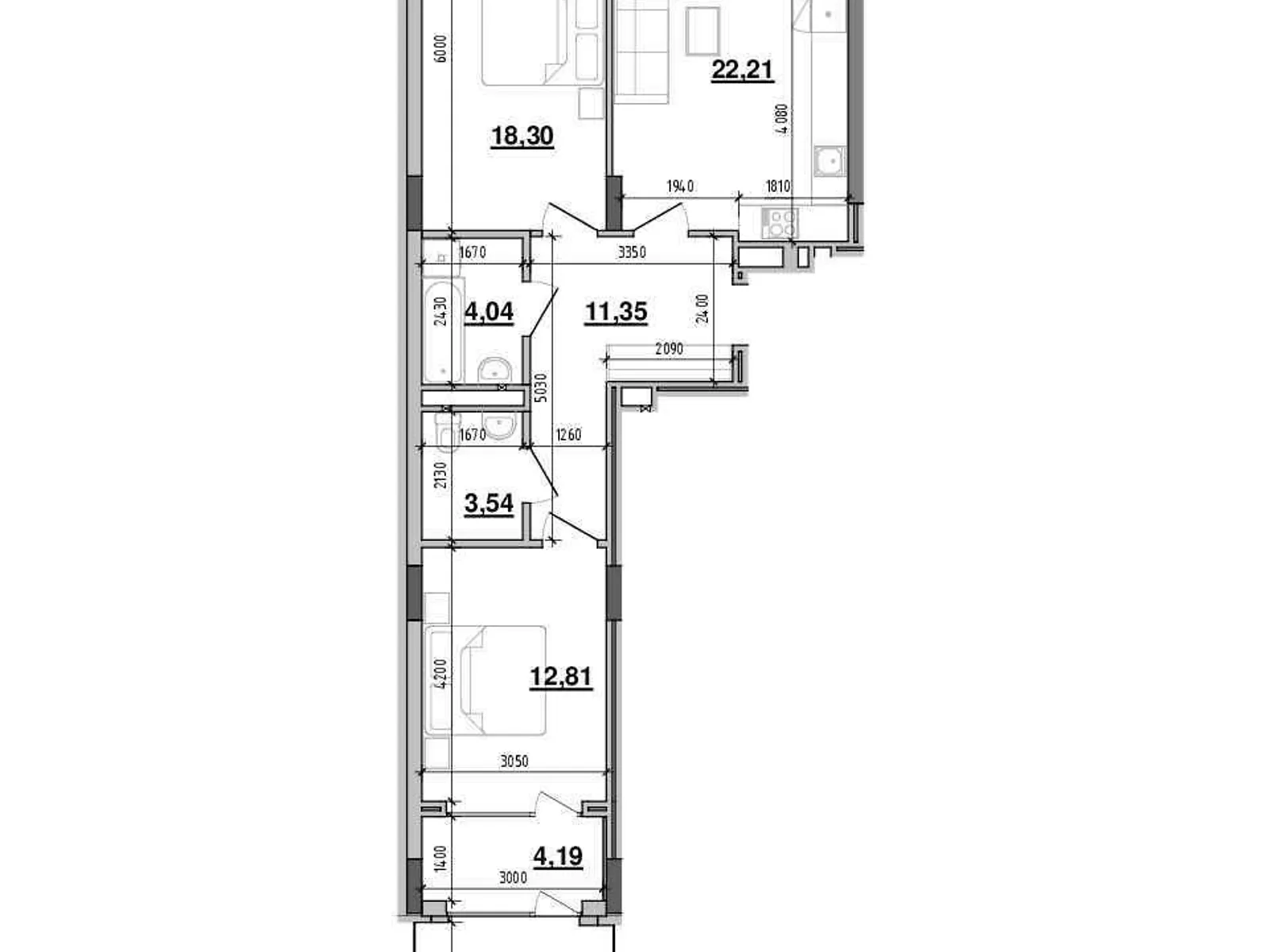 Продается 2-комнатная квартира 83.5 кв. м в Львове, ул. Хмельницкого Богдана, 207 - фото 1
