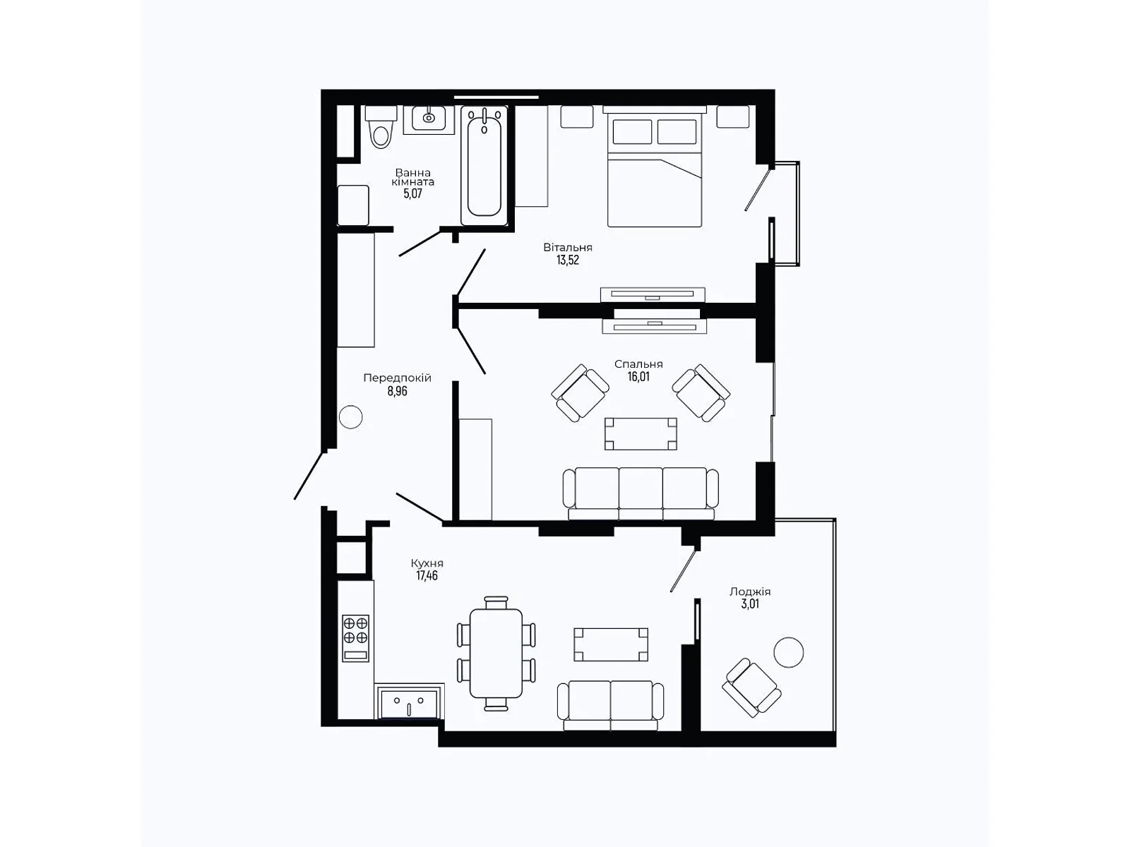 Продается 2-комнатная квартира 64.03 кв. м в Трускавце, цена: 70433 $ - фото 1