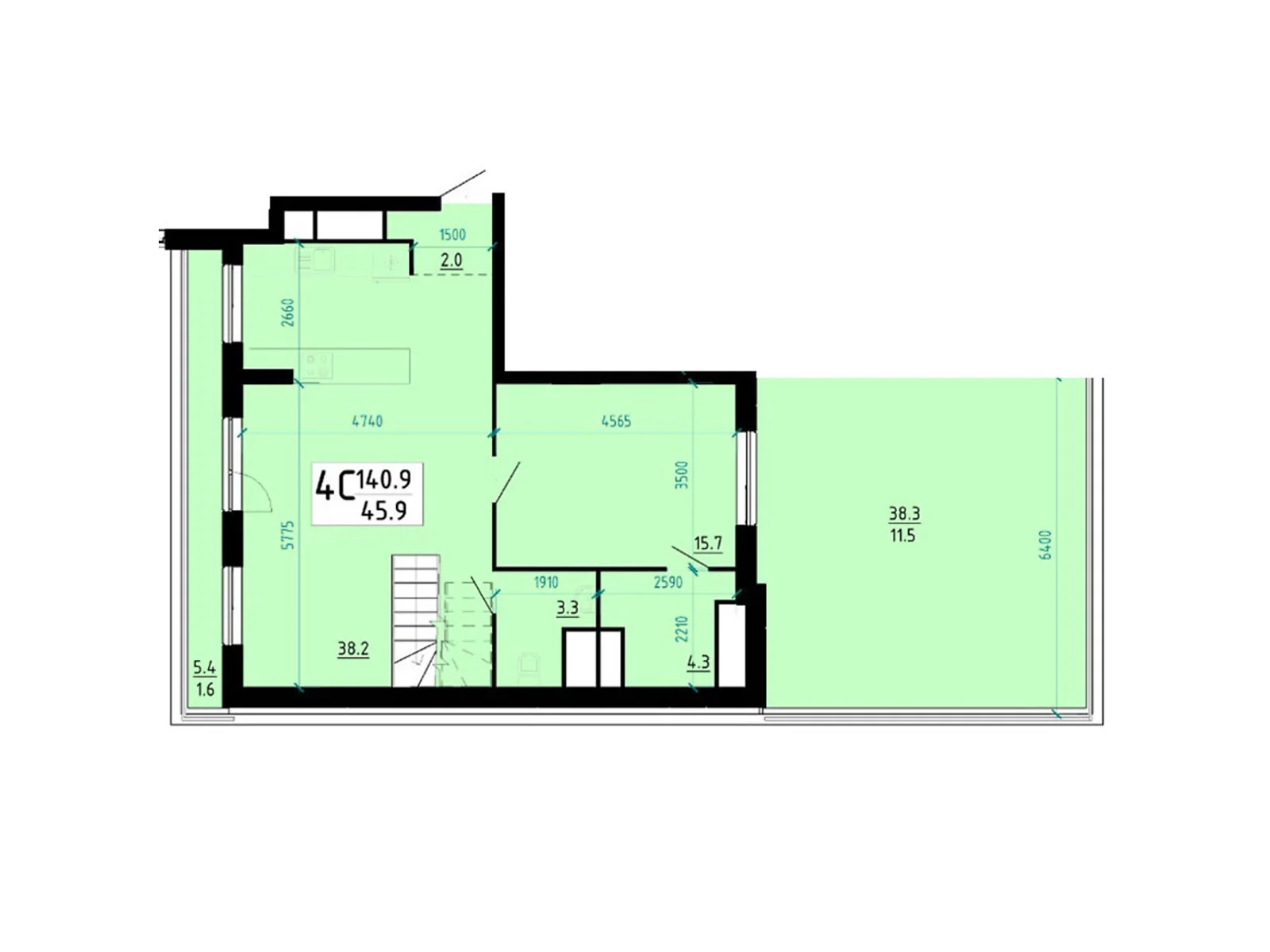 4-комнатная квартира 139.7 кв. м в Тернополе, ул. Глиняная, 10 - фото 1