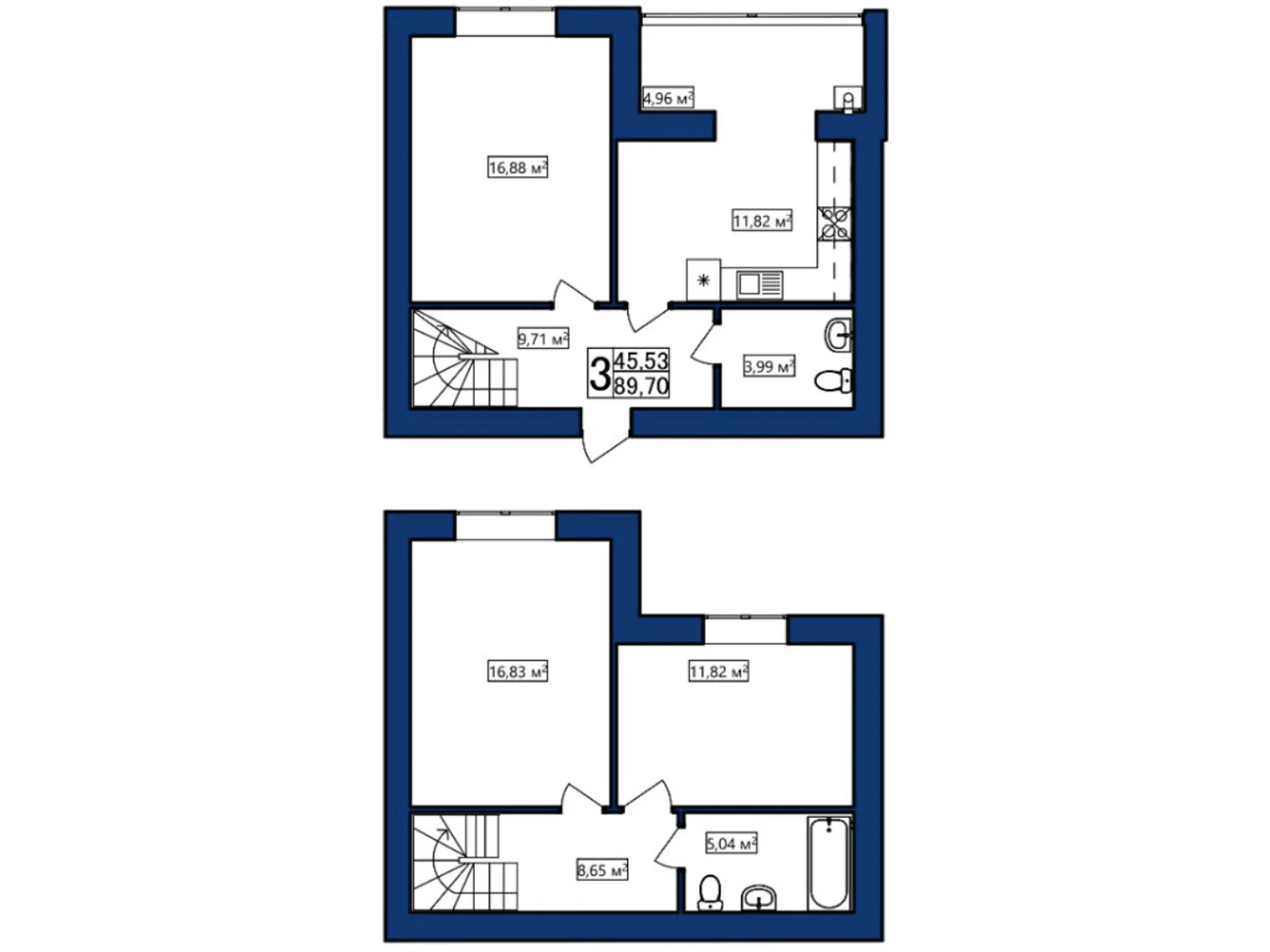Продается 3-комнатная квартира 89.7 кв. м в Хмельницком, ул. Озерная, 6/2В - фото 1