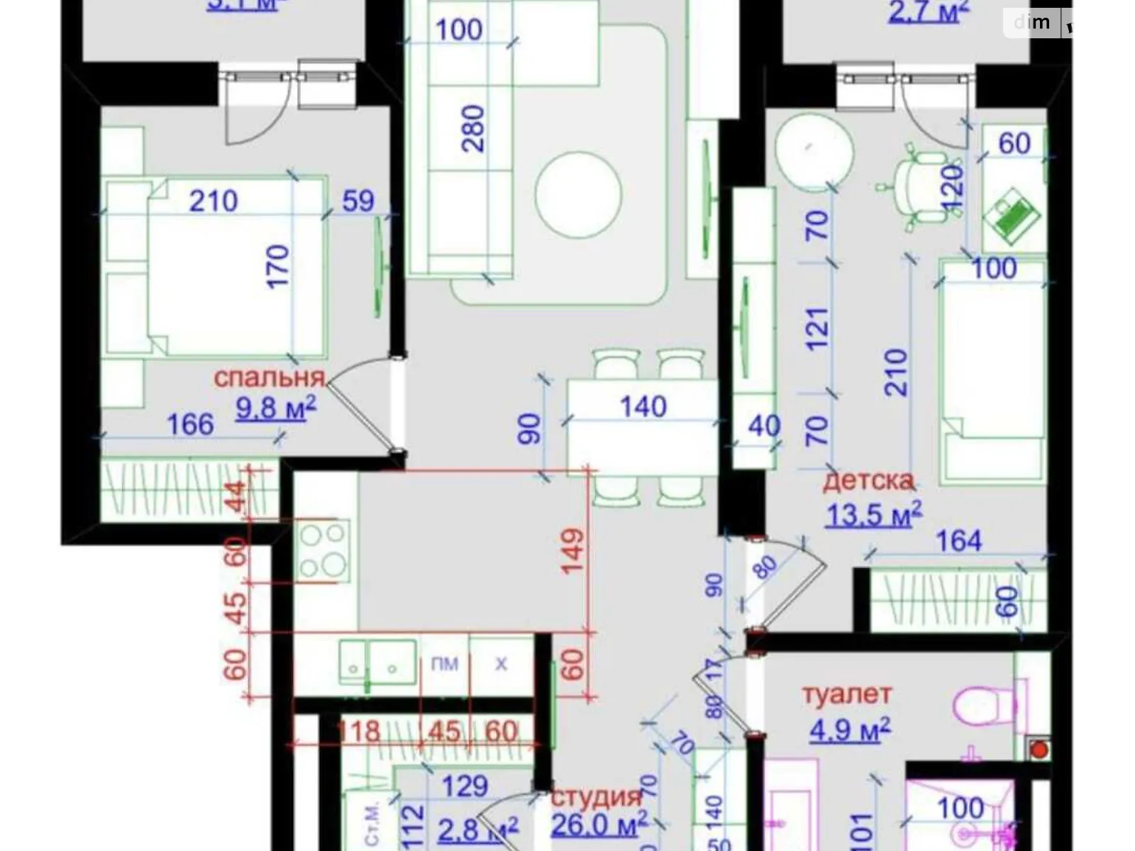 Продається 2-кімнатна квартира 62.2 кв. м у Харкові, вул. Академіка Павлова - фото 1