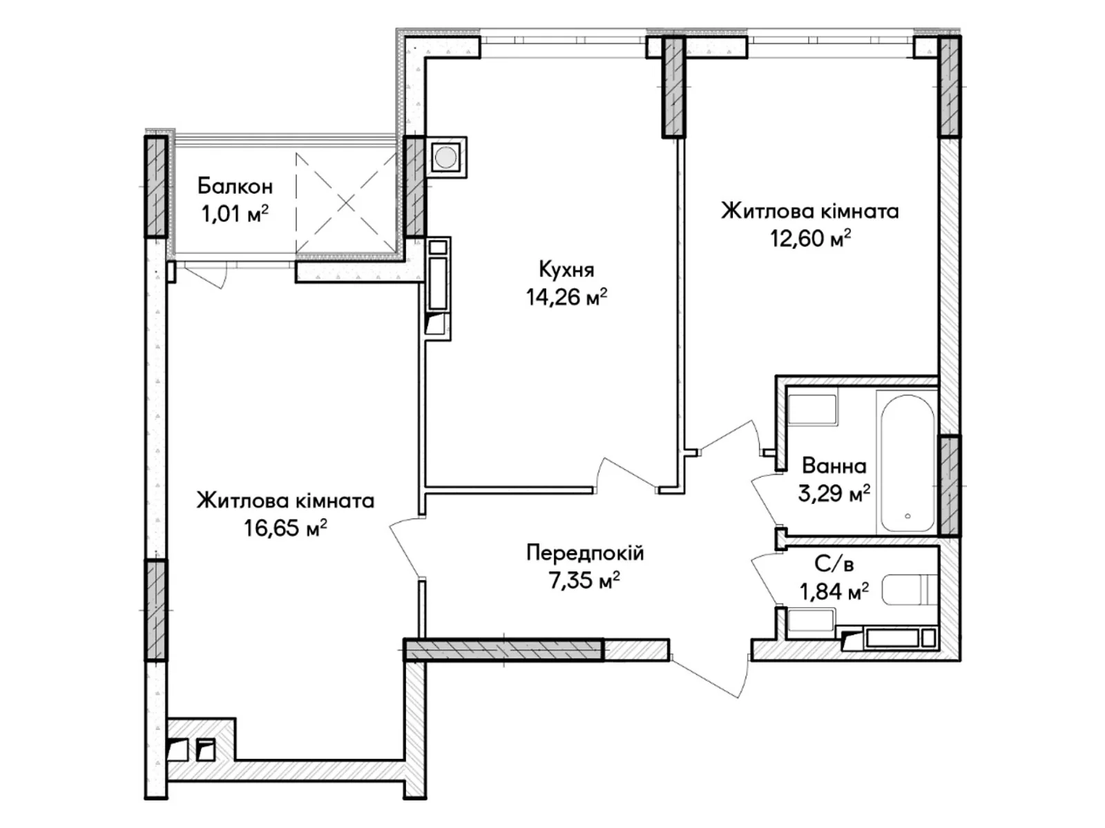 Продается 2-комнатная квартира 57 кв. м в Ирпене, цена: 73852 $ - фото 1