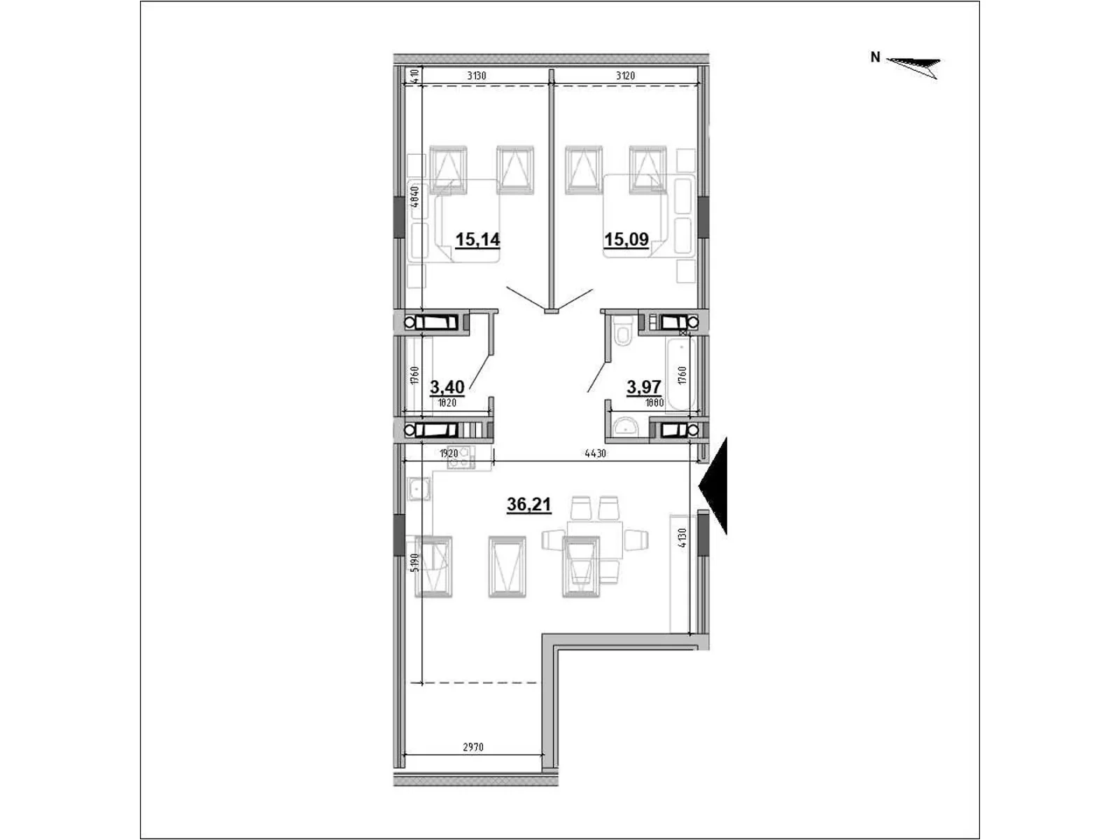 Продается 2-комнатная квартира 73.81 кв. м в Львове, ул. Новознесенская - фото 1