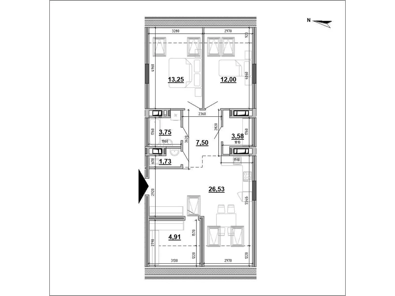 Продается 2-комнатная квартира 73.25 кв. м в Львове, ул. Новознесенская - фото 1