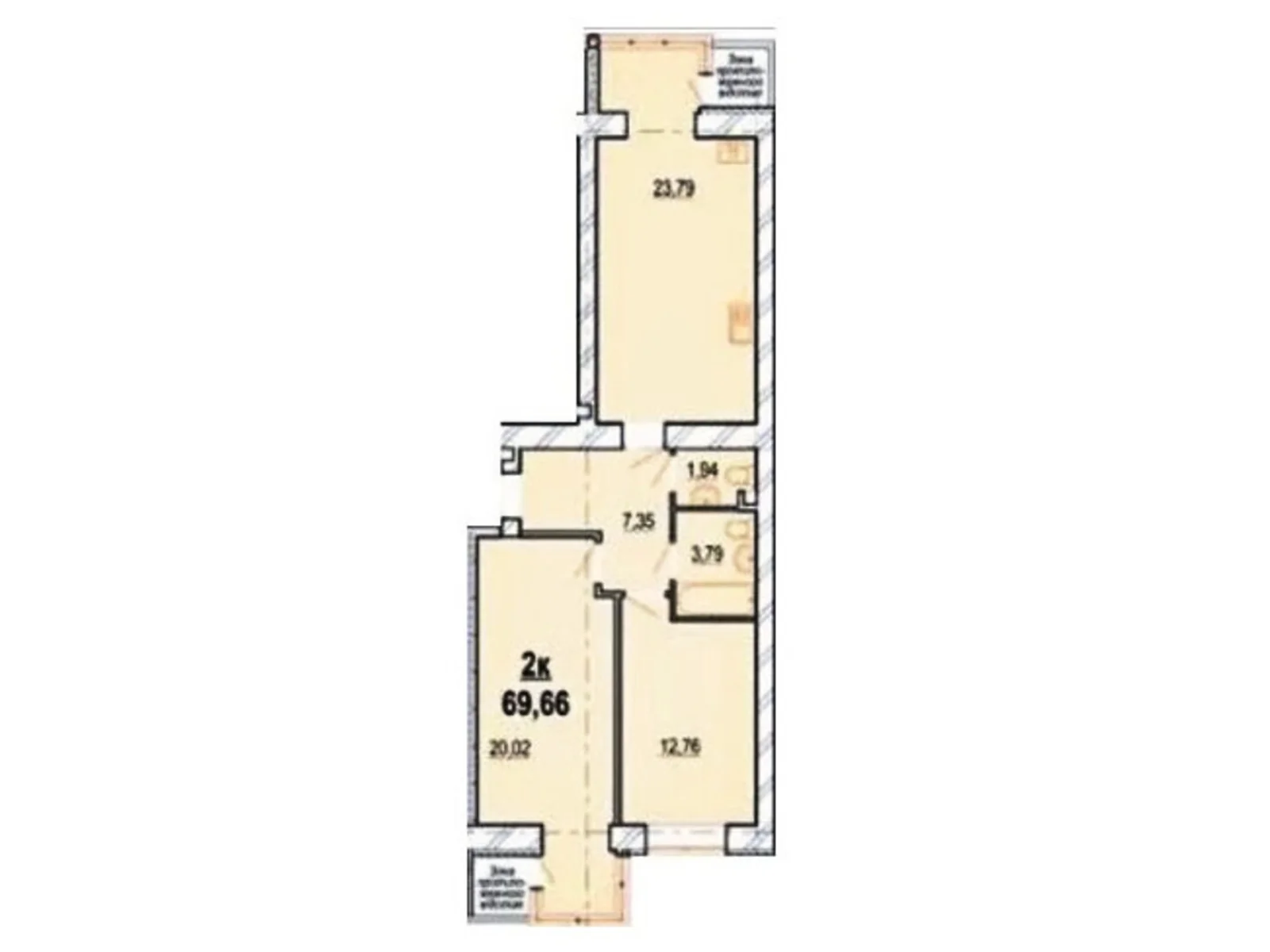 Продается 2-комнатная квартира 73 кв. м в Виннице, ул. Васильковая, 4В - фото 1