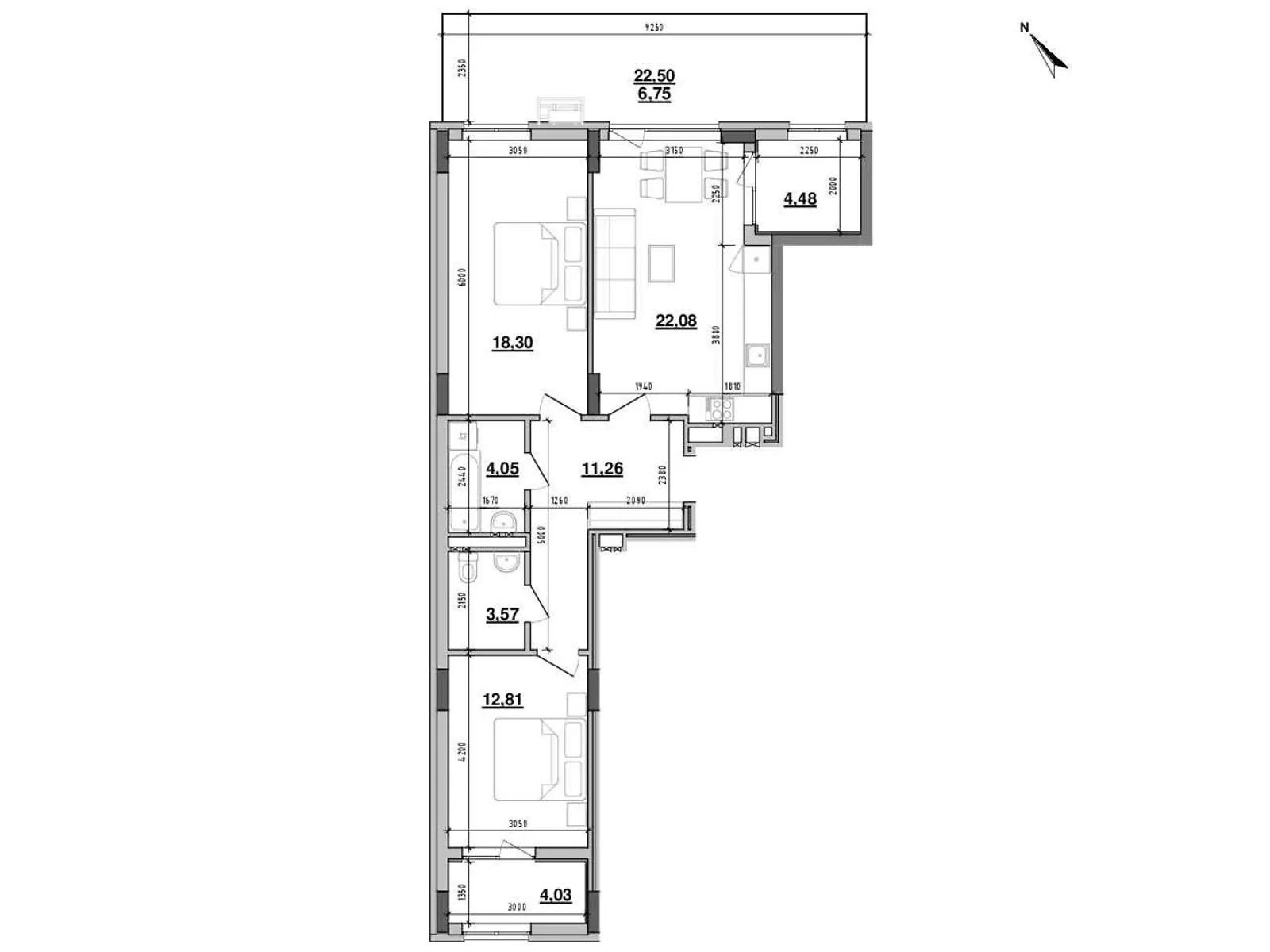 Продається 2-кімнатна квартира 85.9 кв. м у Львові, вул. Новознесенська - фото 1