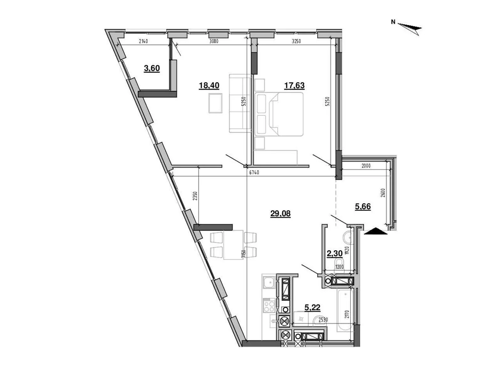 Продается 2-комнатная квартира 81.88 кв. м в Львове, ул. Новознесенская - фото 1