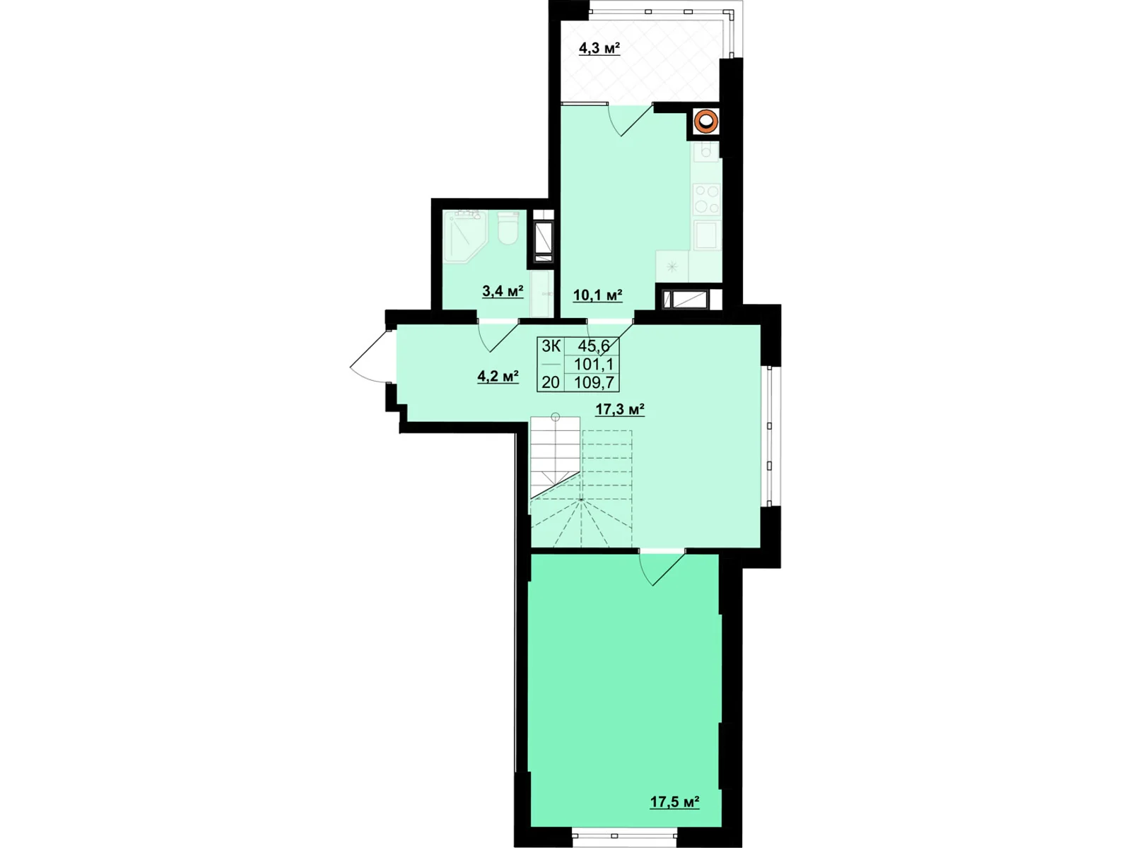 Продается 2-комнатная квартира 109.7 кв. м в Ивано-Франковске, цена: 70000 $ - фото 1
