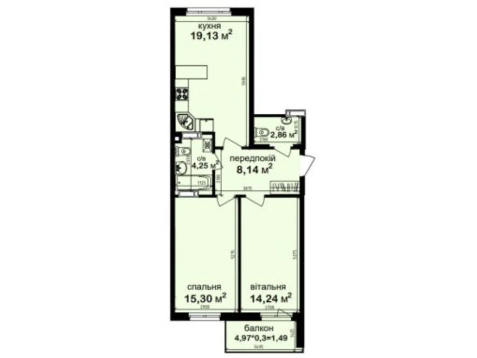 Продается 2-комнатная квартира 65.41 кв. м в Киеве, ул. Метрологическая, 42 - фото 1