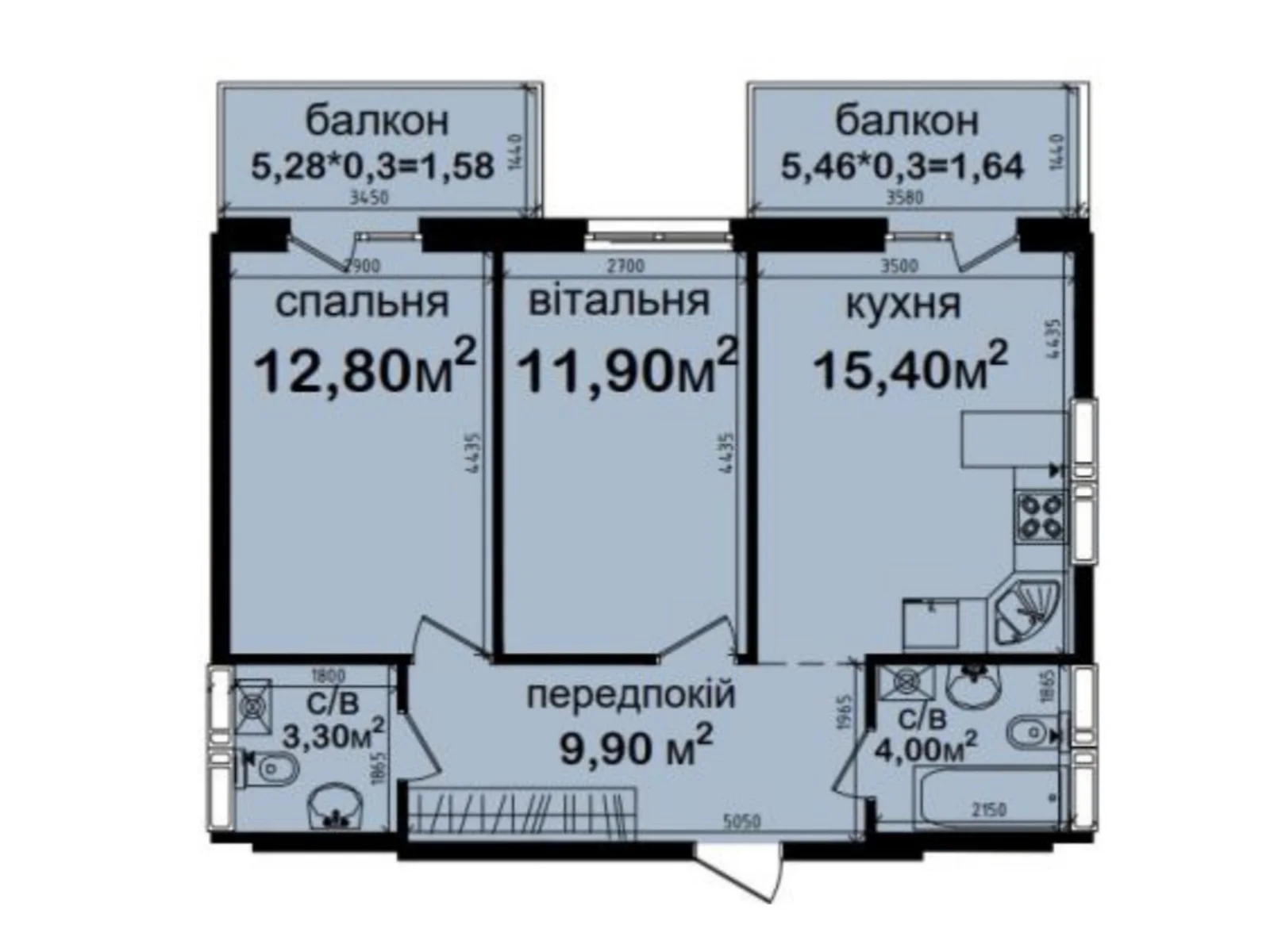 Продается 2-комнатная квартира 60.52 кв. м в Киеве, цена: 78780 $ - фото 1