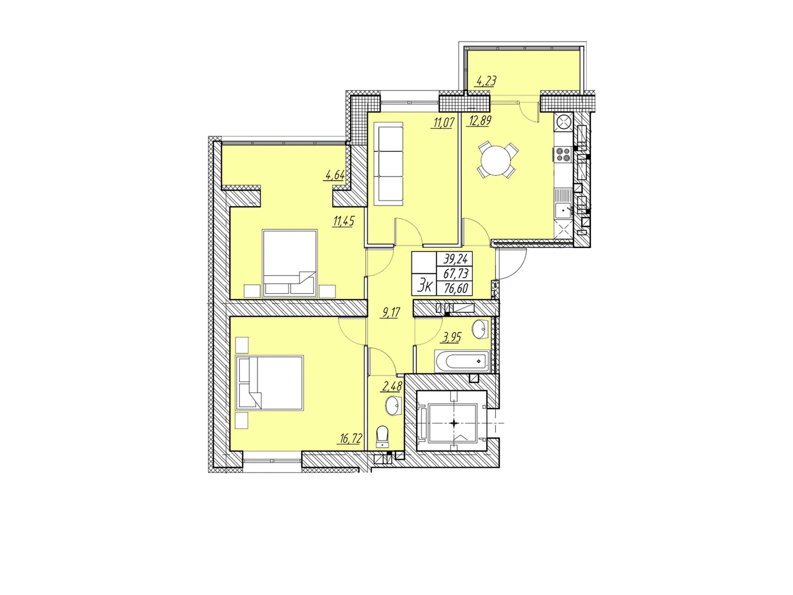 3-комнатная квартира 78.84 кв. м в Тернополе, цена: 44939 $ - фото 1