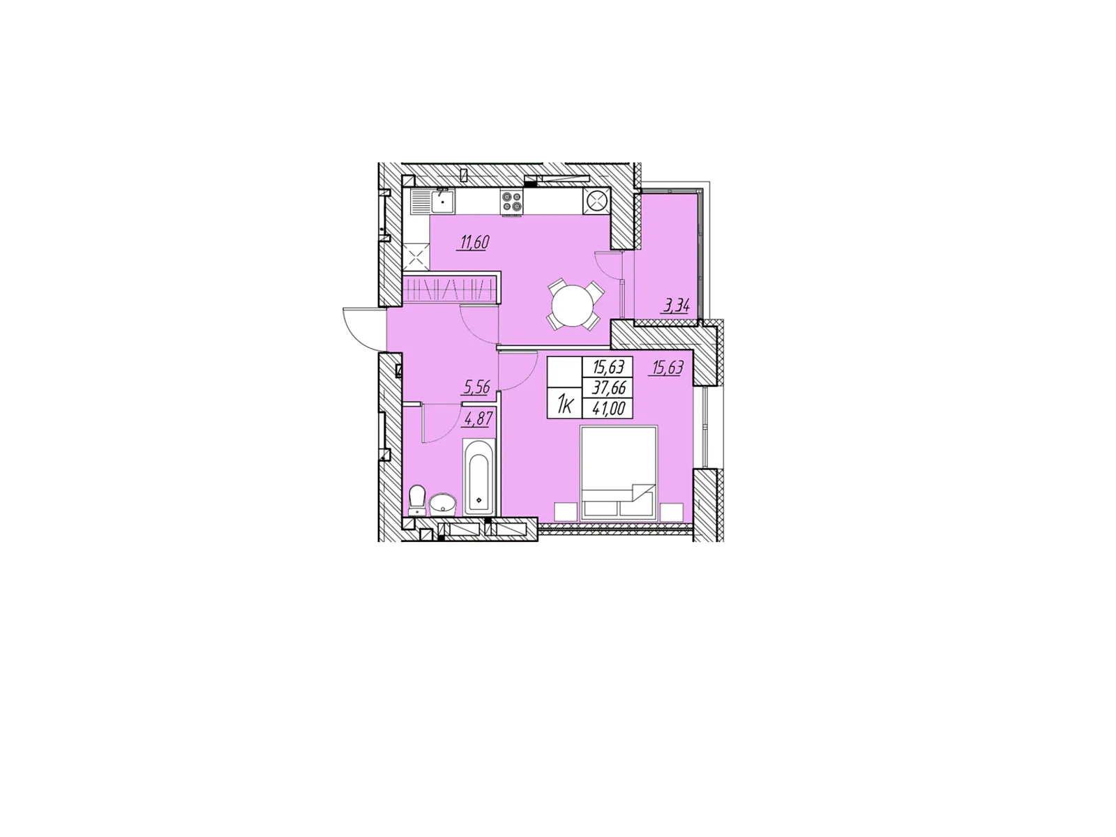 1-комнатная квартира 42.12 кв. м в Тернополе, цена: 24008 $ - фото 1