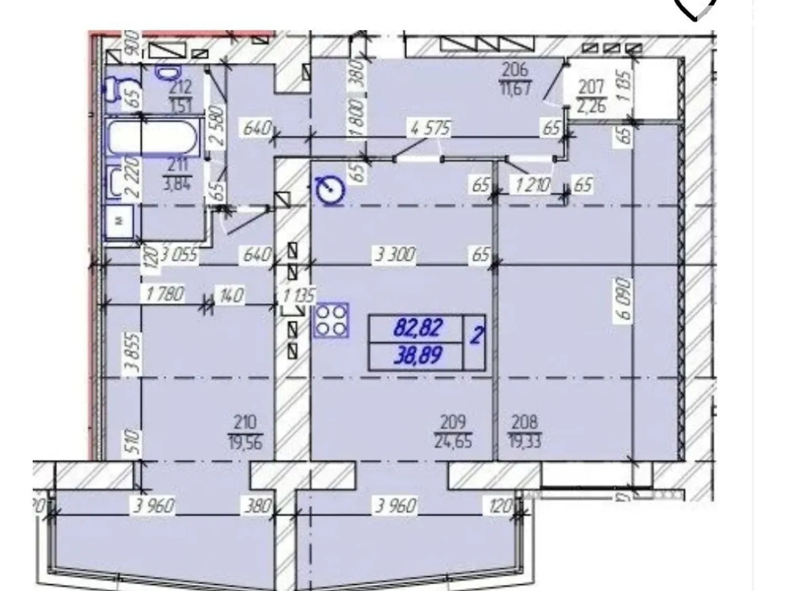 Продается 2-комнатная квартира 82.65 кв. м в Хмельницком, ул. Трудовая, 6/2 - фото 1
