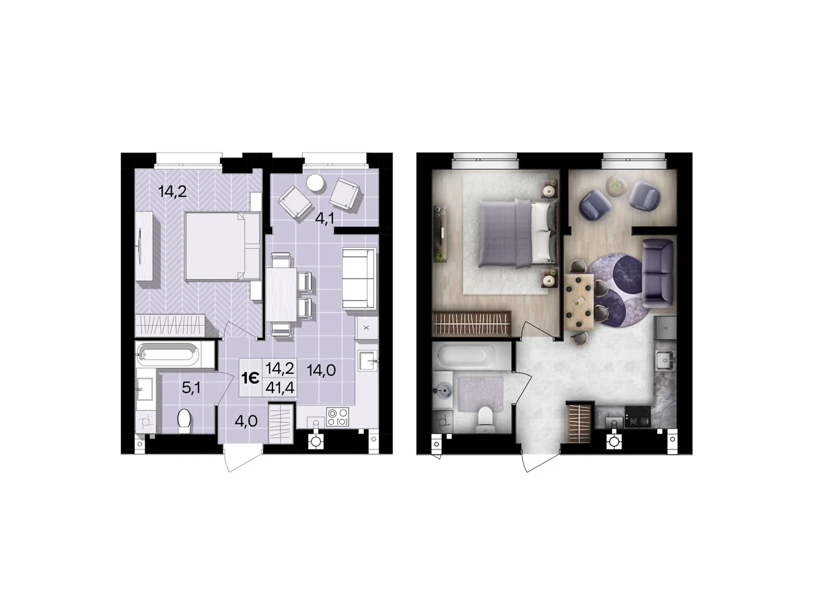 Продается 1-комнатная квартира 41.5 кв. м в Виннице, цена: 41915 $ - фото 1
