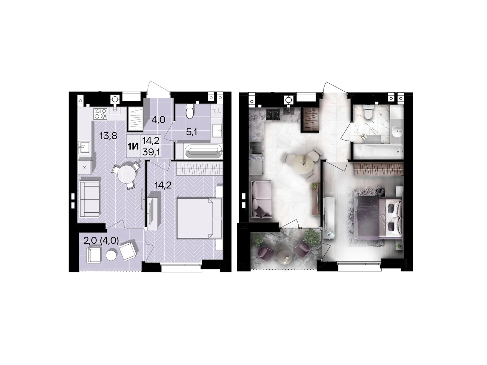 Продается 1-комнатная квартира 39.1 кв. м в Виннице, цена: 39491 $ - фото 1