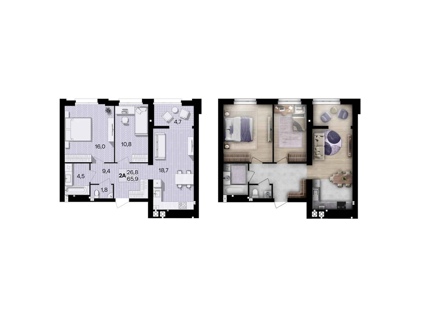 Продается 2-комнатная квартира 66.3 кв. м в Виннице, цена: 66963 $ - фото 1