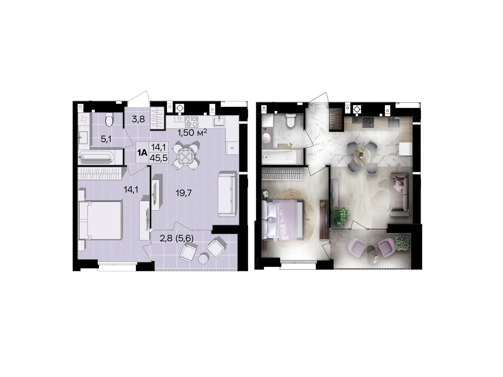 Продается 1-комнатная квартира 45.5 кв. м в Виннице, цена: 43680 $ - фото 1
