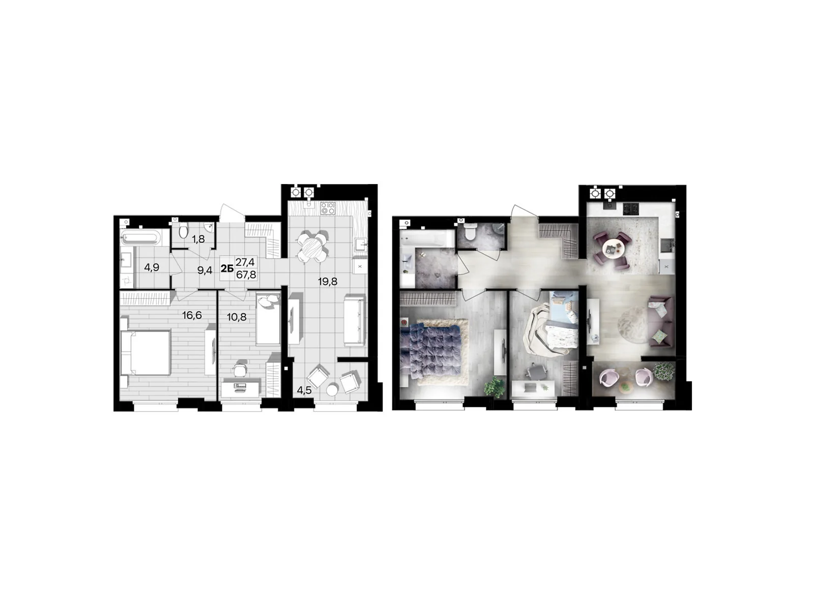 Продается 2-комнатная квартира 67.8 кв. м в Виннице, цена: 65088 $ - фото 1