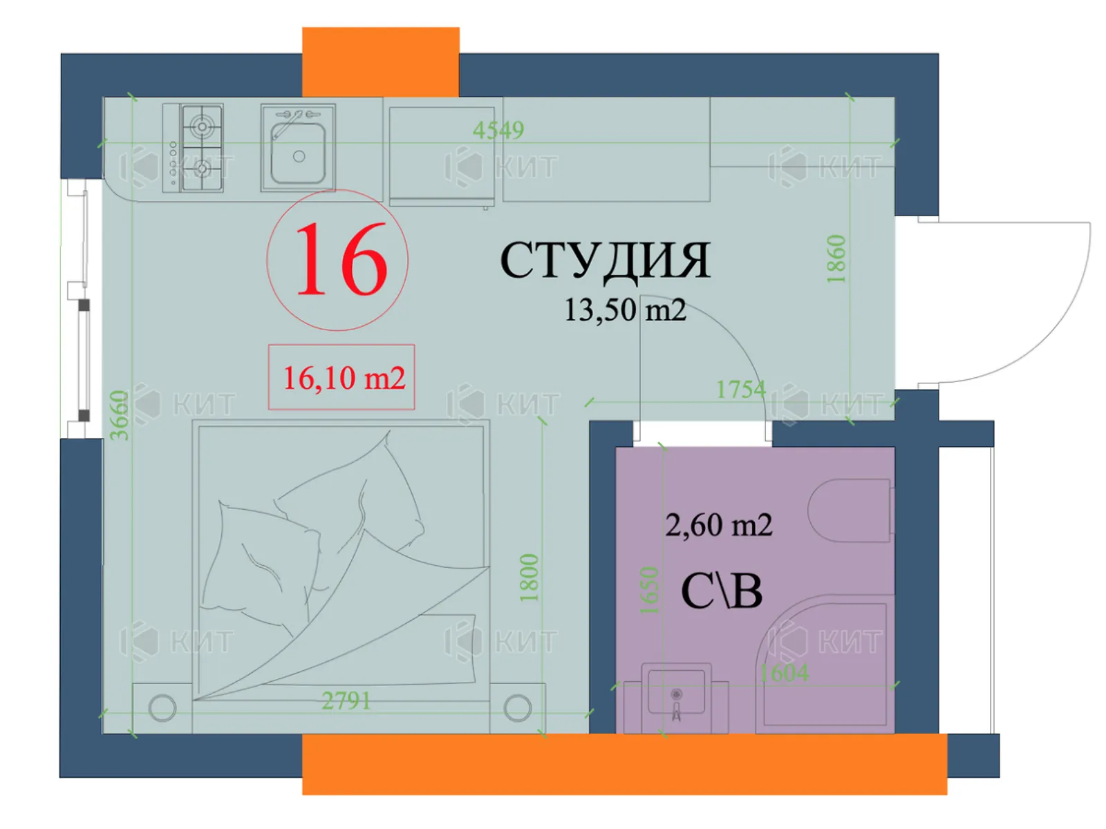 Продается 1-комнатная квартира 16 кв. м в Харькове, ул. Куликовская, 32 - фото 1