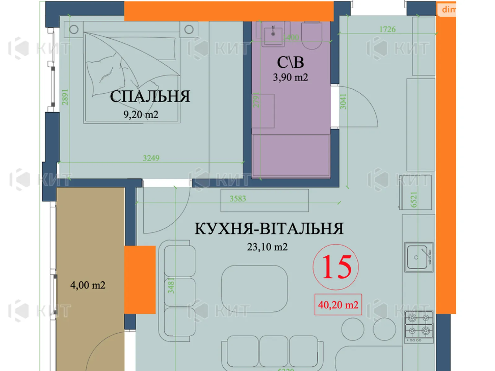 Продается 2-комнатная квартира 40 кв. м в Харькове, ул. Куликовская, 32 - фото 1