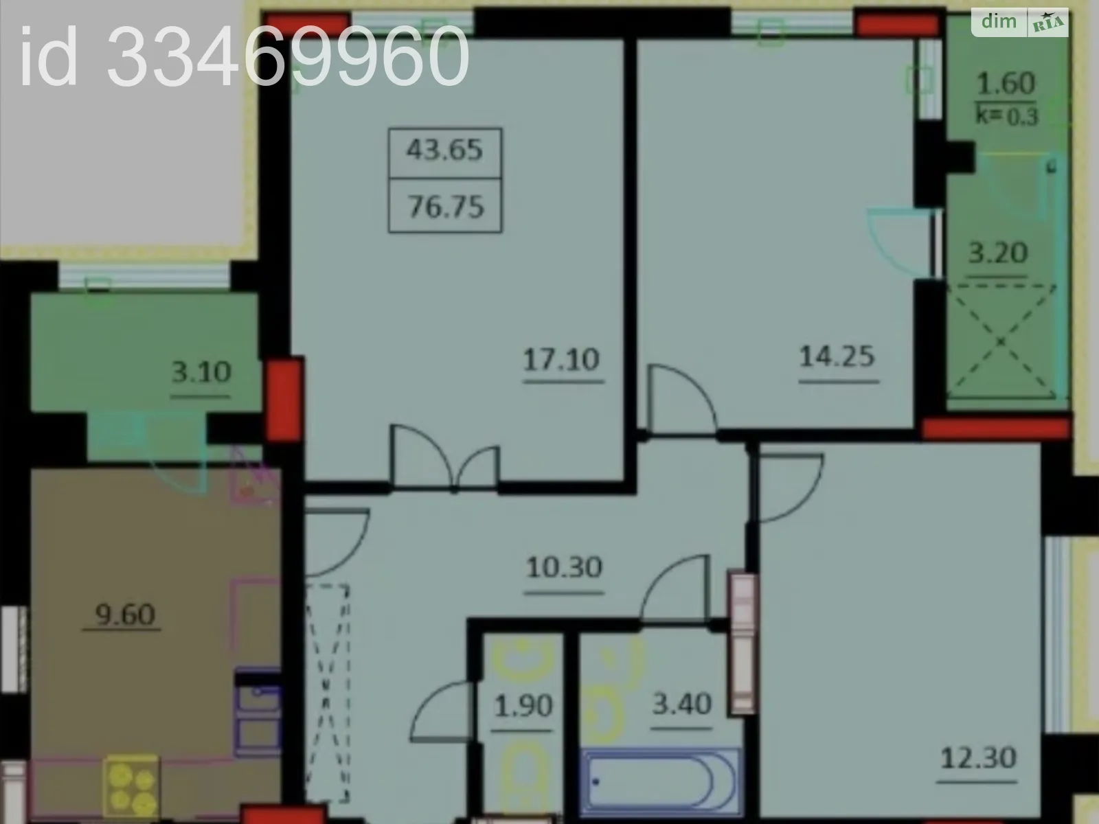Продается 3-комнатная квартира 76.75 кв. м в Белой Церкви, ул. Шевченко, 103 - фото 1