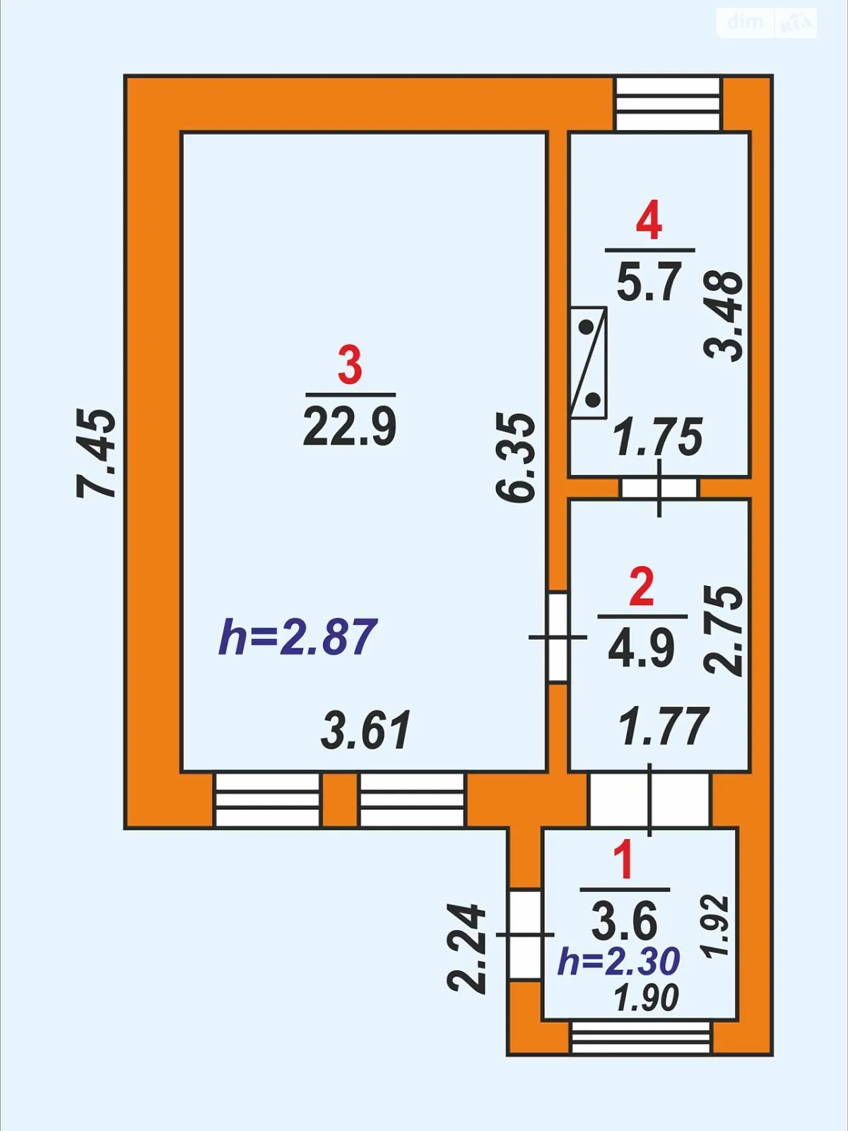 Продается часть дома 37.1 кв. м с террасой, цена: 5000 $ - фото 1