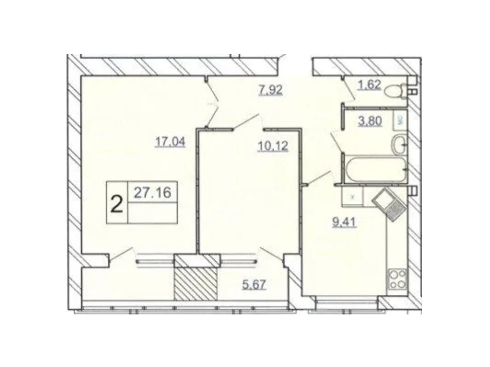 Продается 2-комнатная квартира 56.35 кв. м в Хмельницком, ул. Панаса Мирного, 18/2 - фото 1