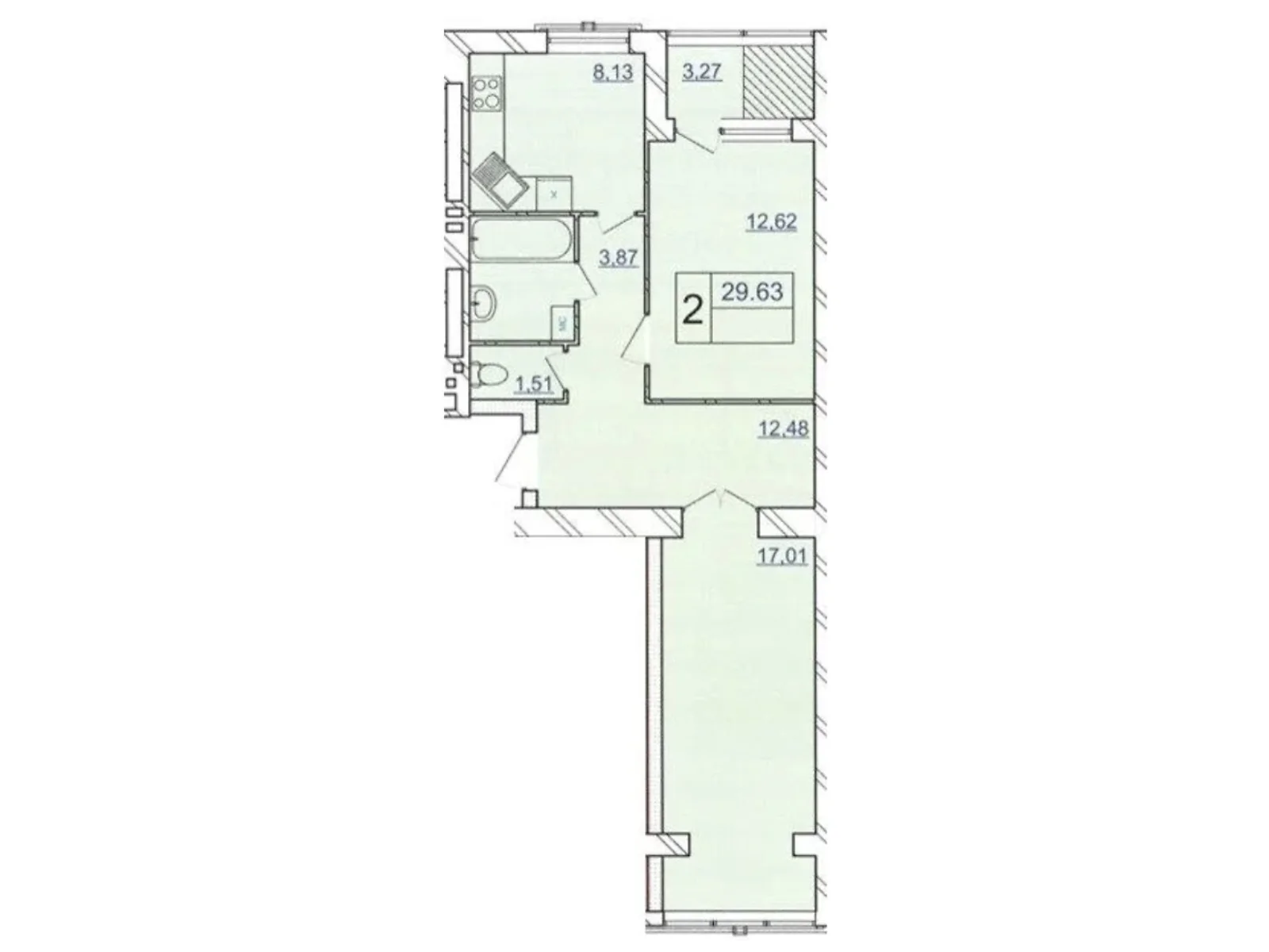 Продается 2-комнатная квартира 59.8 кв. м в Хмельницком, ул. Панаса Мирного, 18/2 - фото 1