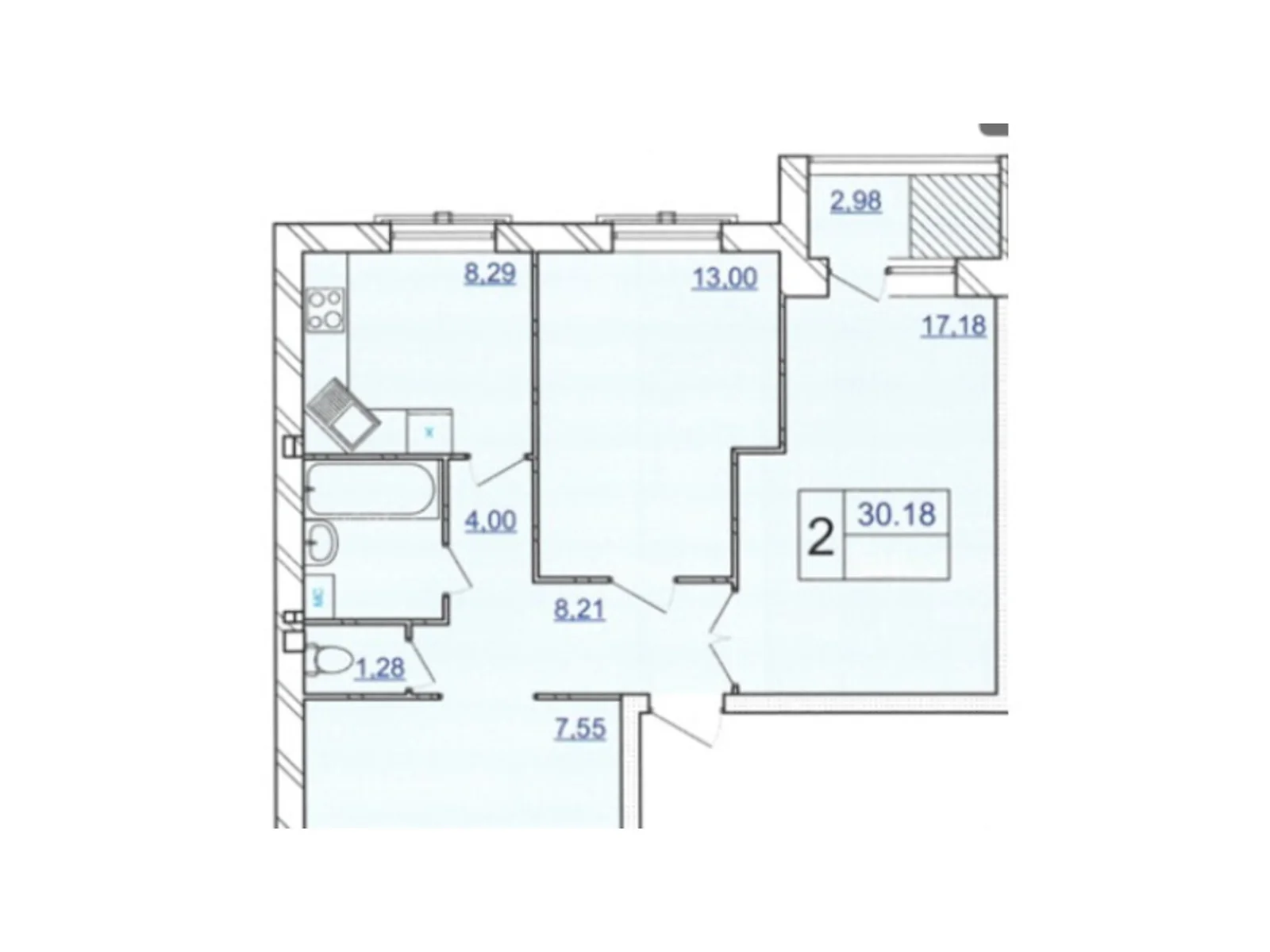 Продается 2-комнатная квартира 63.75 кв. м в Хмельницком, цена: 54188 $ - фото 1