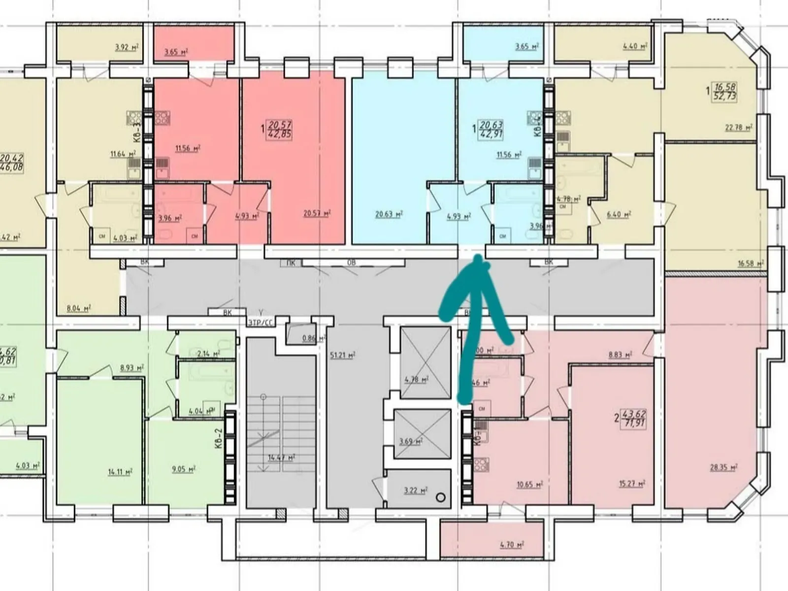 Продается 1-комнатная квартира 42.1 кв. м в Харькове, ул. Заливная, 2 - фото 1